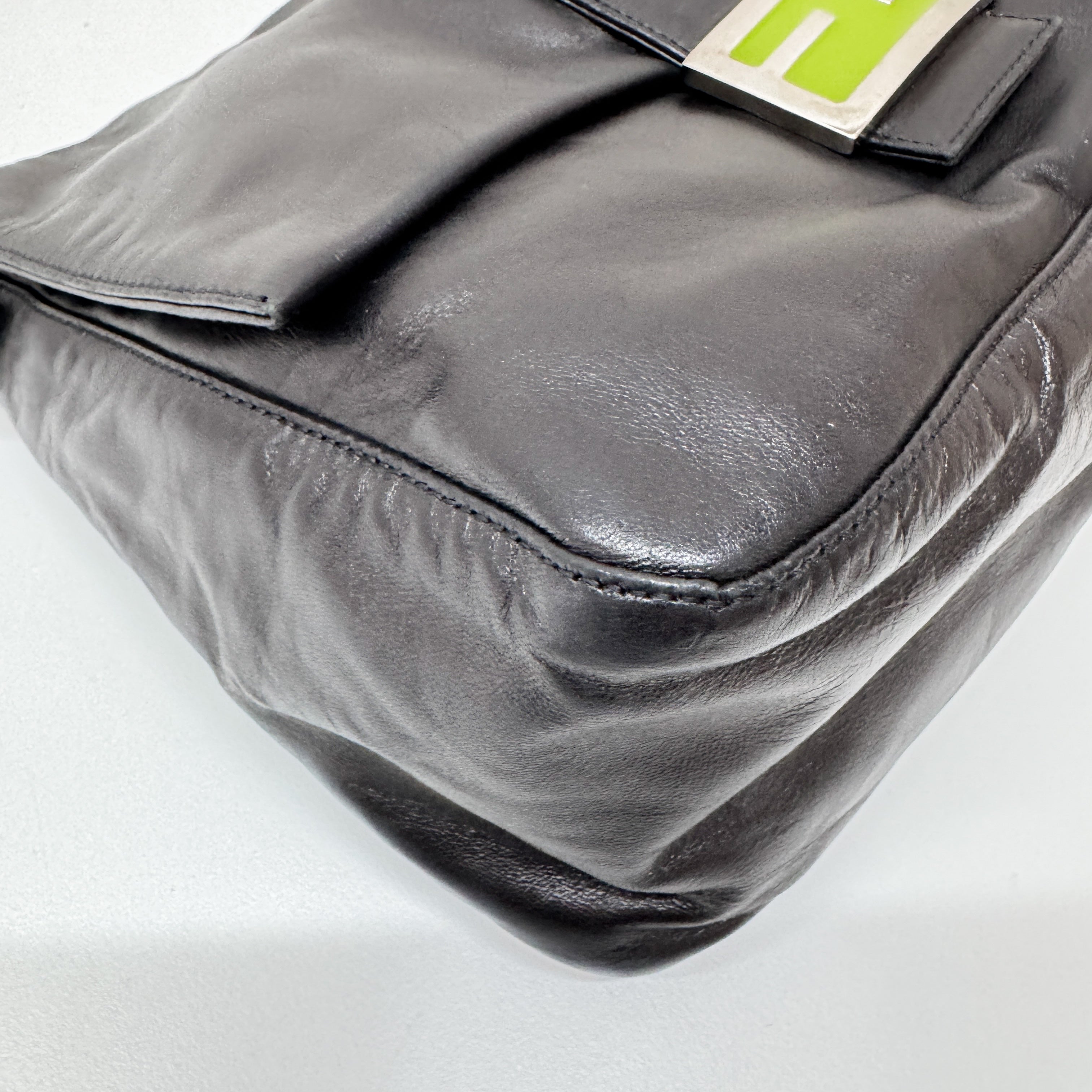 Mamma Baguette Black Leather Shoulder Bag