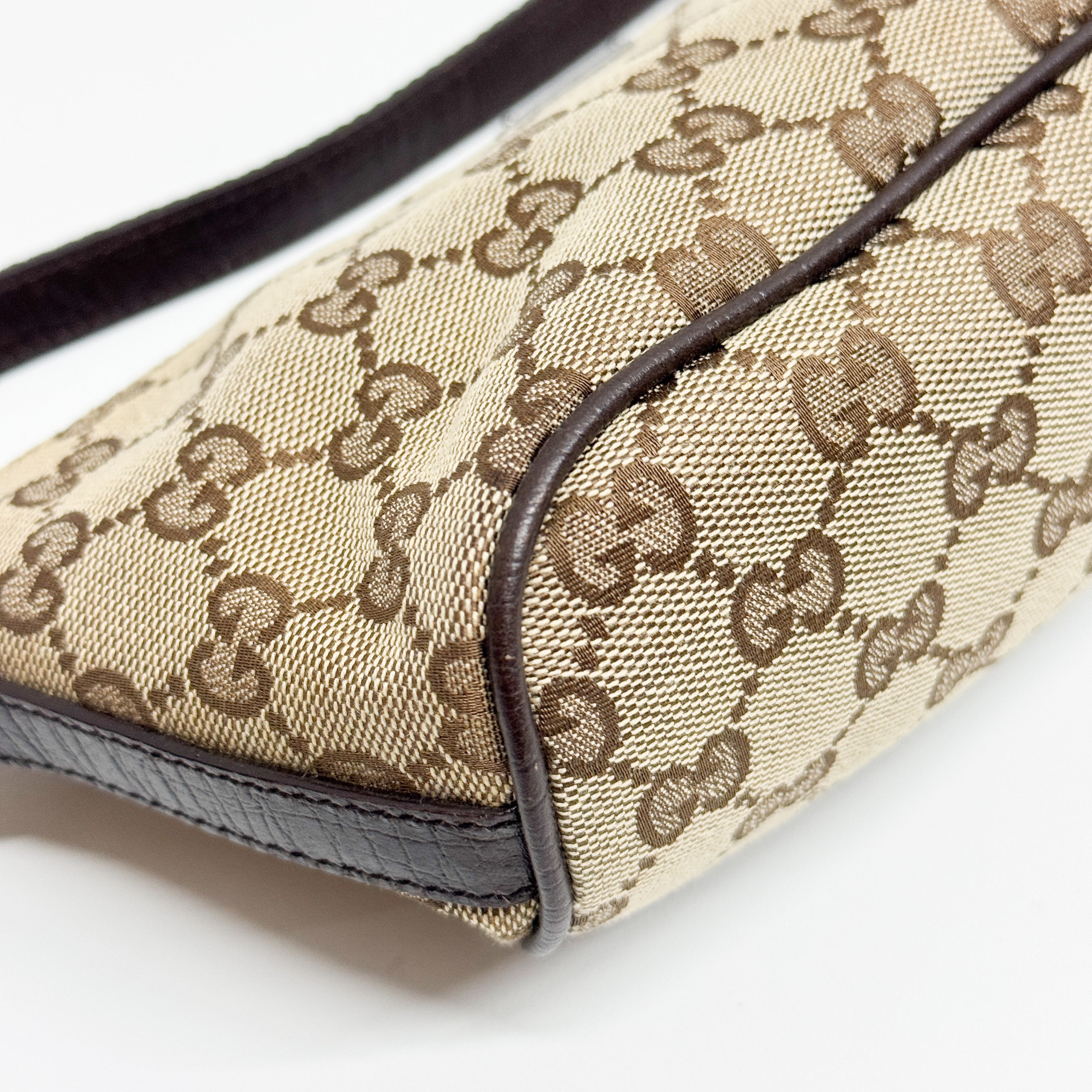 GG Brown Canvas Cotton Shoulder Bag