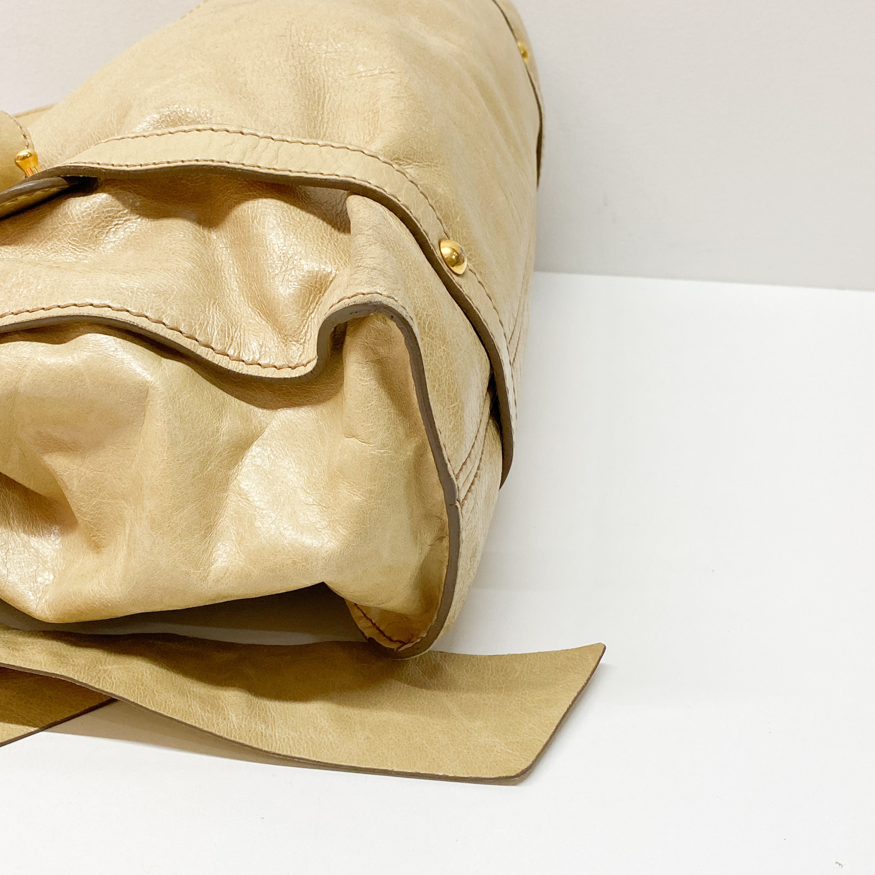 Vintage Yellow Leather Shoulder Bag