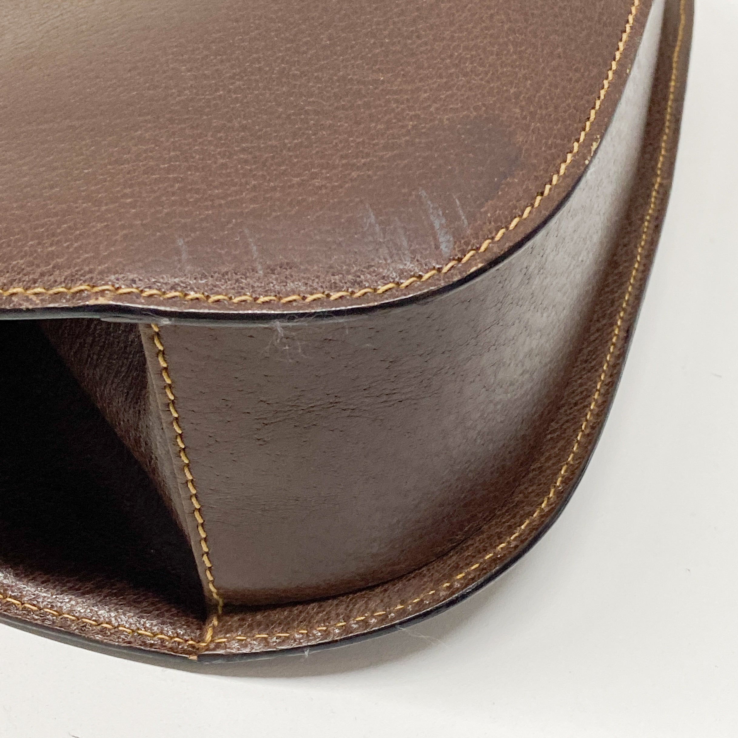 Horsebit Brown Leather Hand Bag