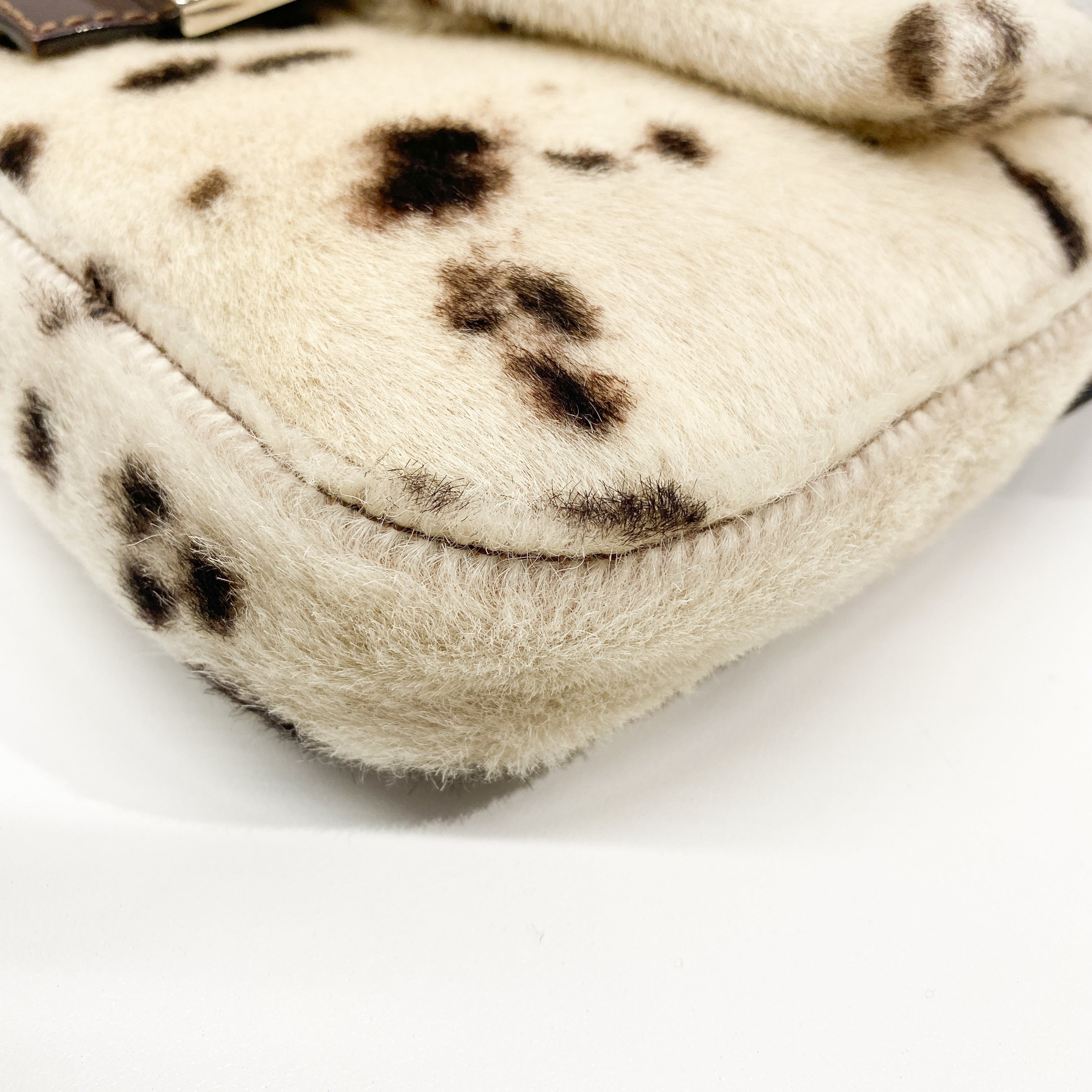 Baguette Brown Cow Print Pony Hair Shoulder Bag