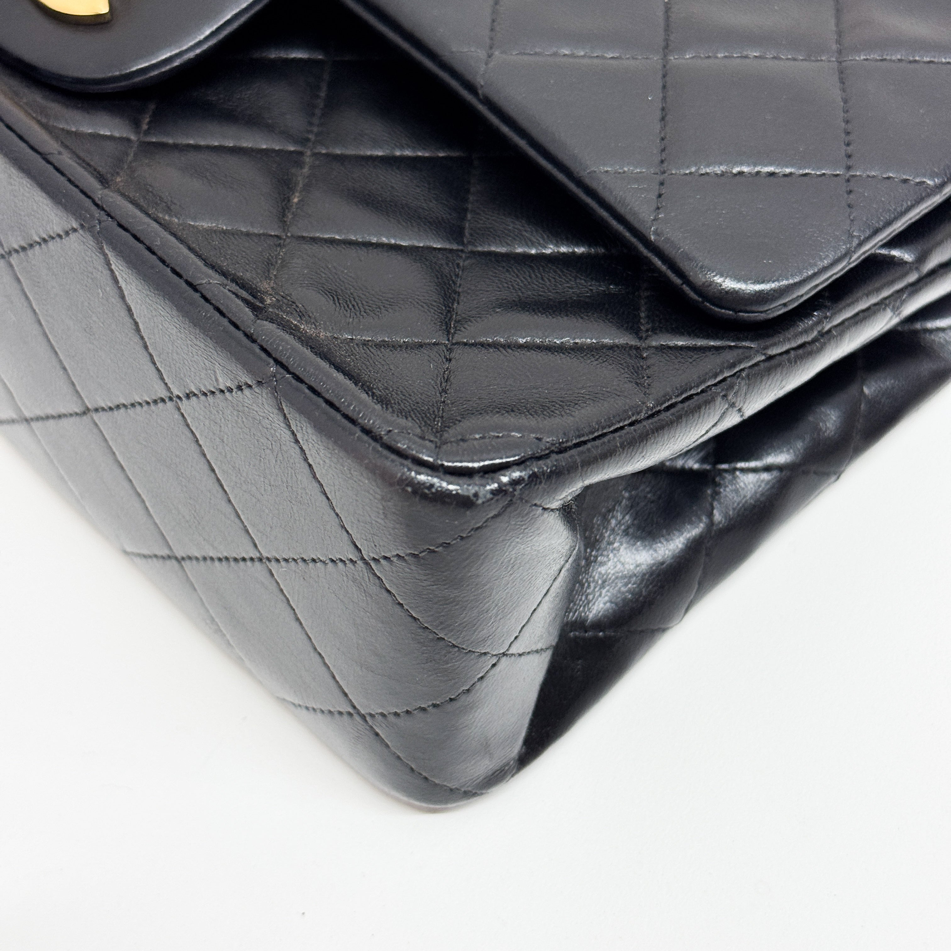 Classic Flap Black Lambskin Leather Shoulder Bag