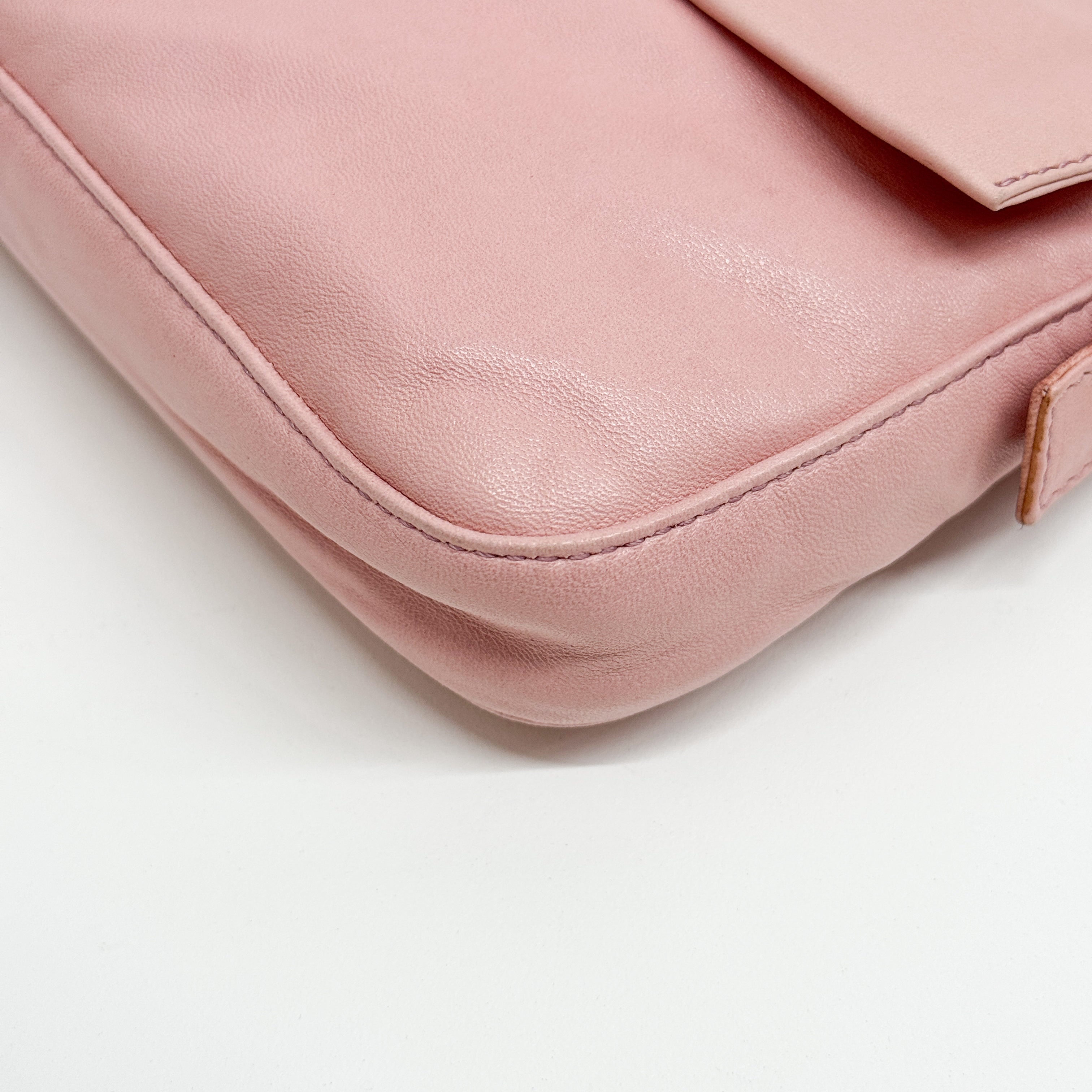 Baguette Pink Leather Shoulder Bag