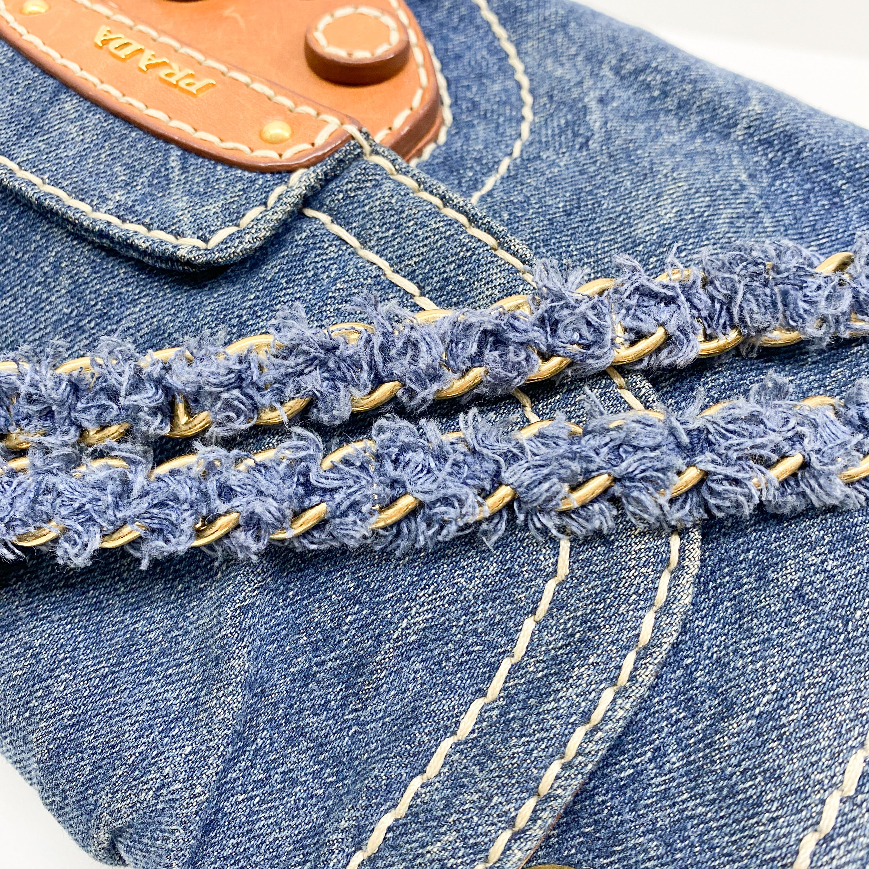 Vintage Blue Denim Shoulder Bag