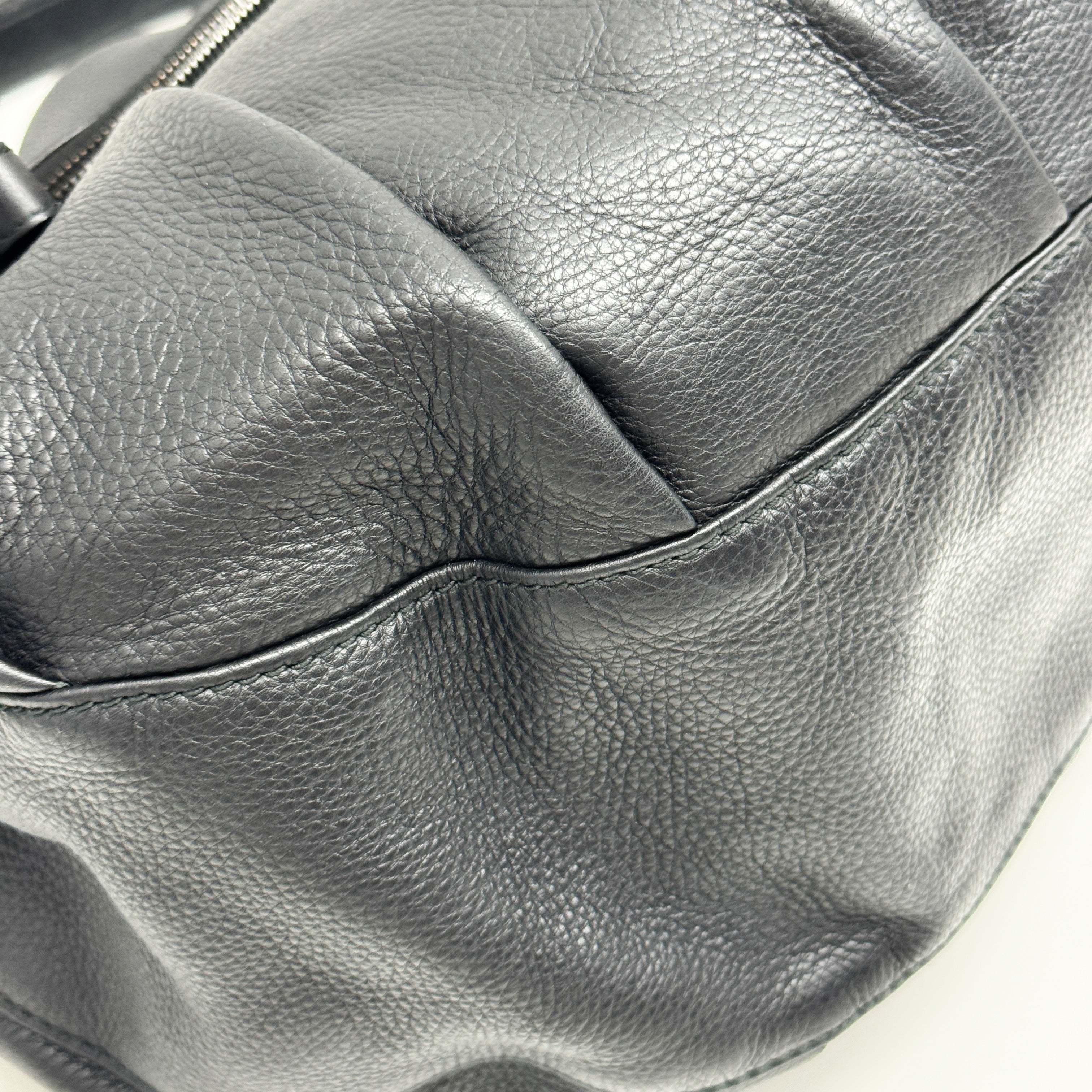 Icon Black Leather Hobo Shoulder Bag