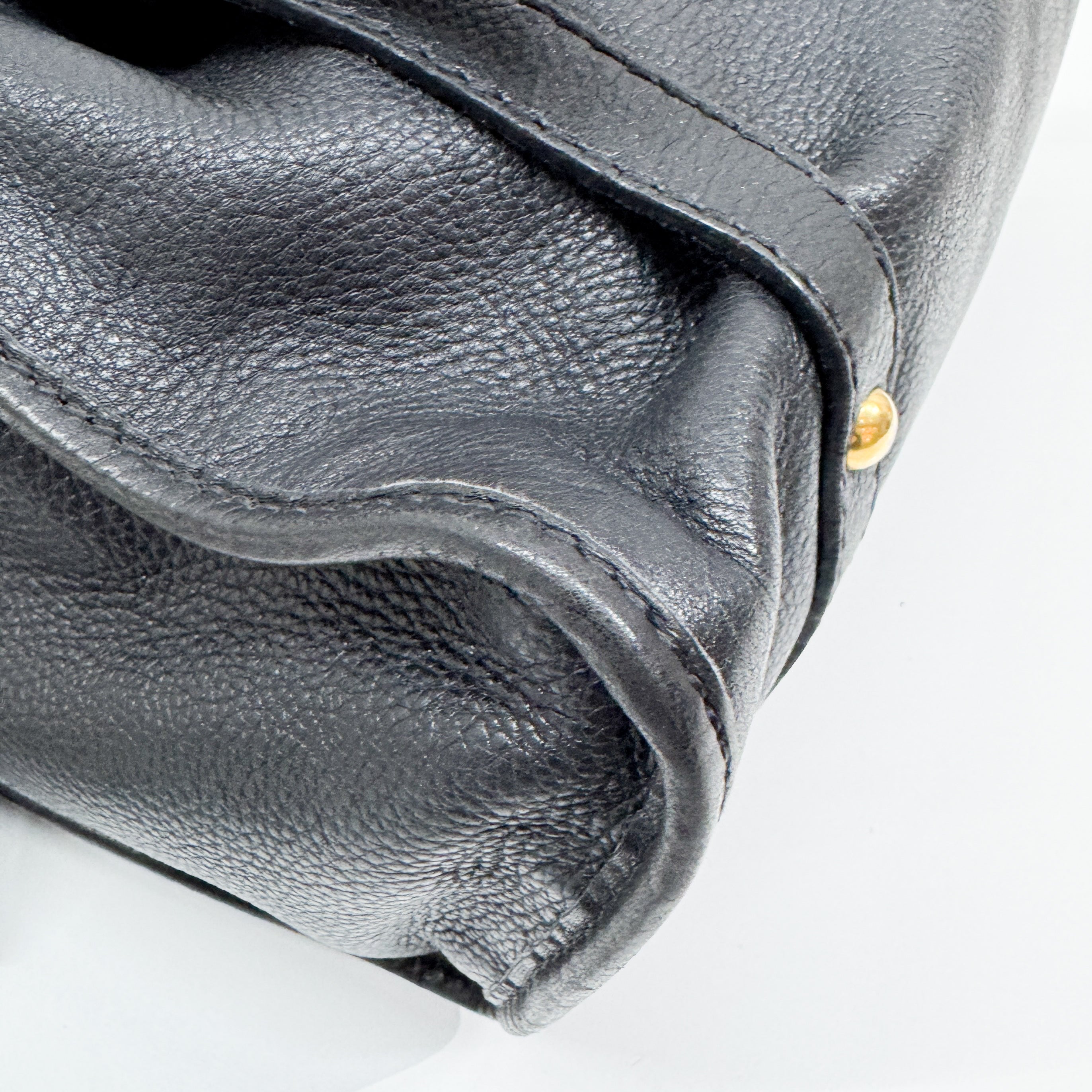 Vitello Lux Bow Bag Black Calfskin Leather Shoulder Bag