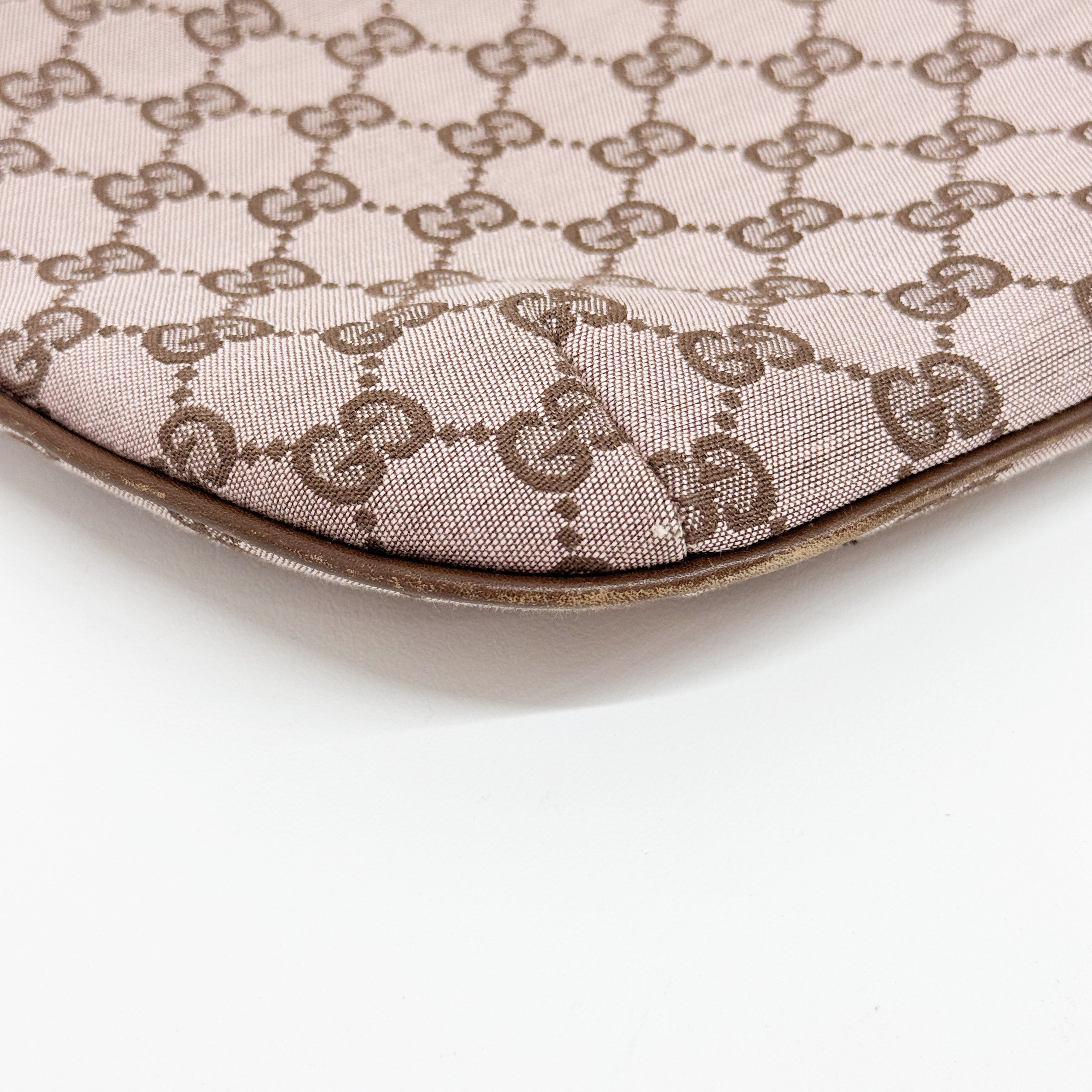 GG Brown Canvas Shoulder Bag