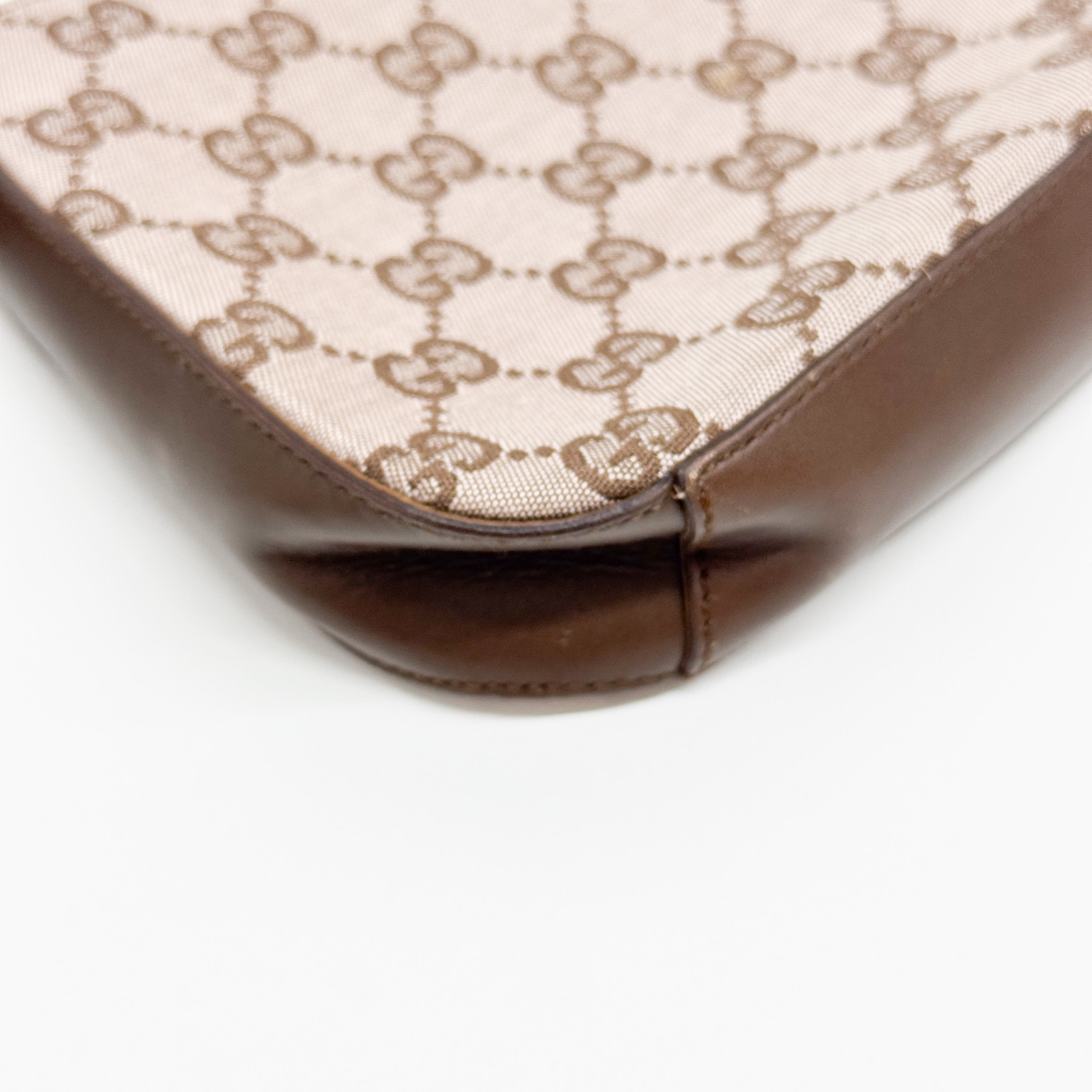 GG Canvas Leather Caramel Handle Shoulder Bag