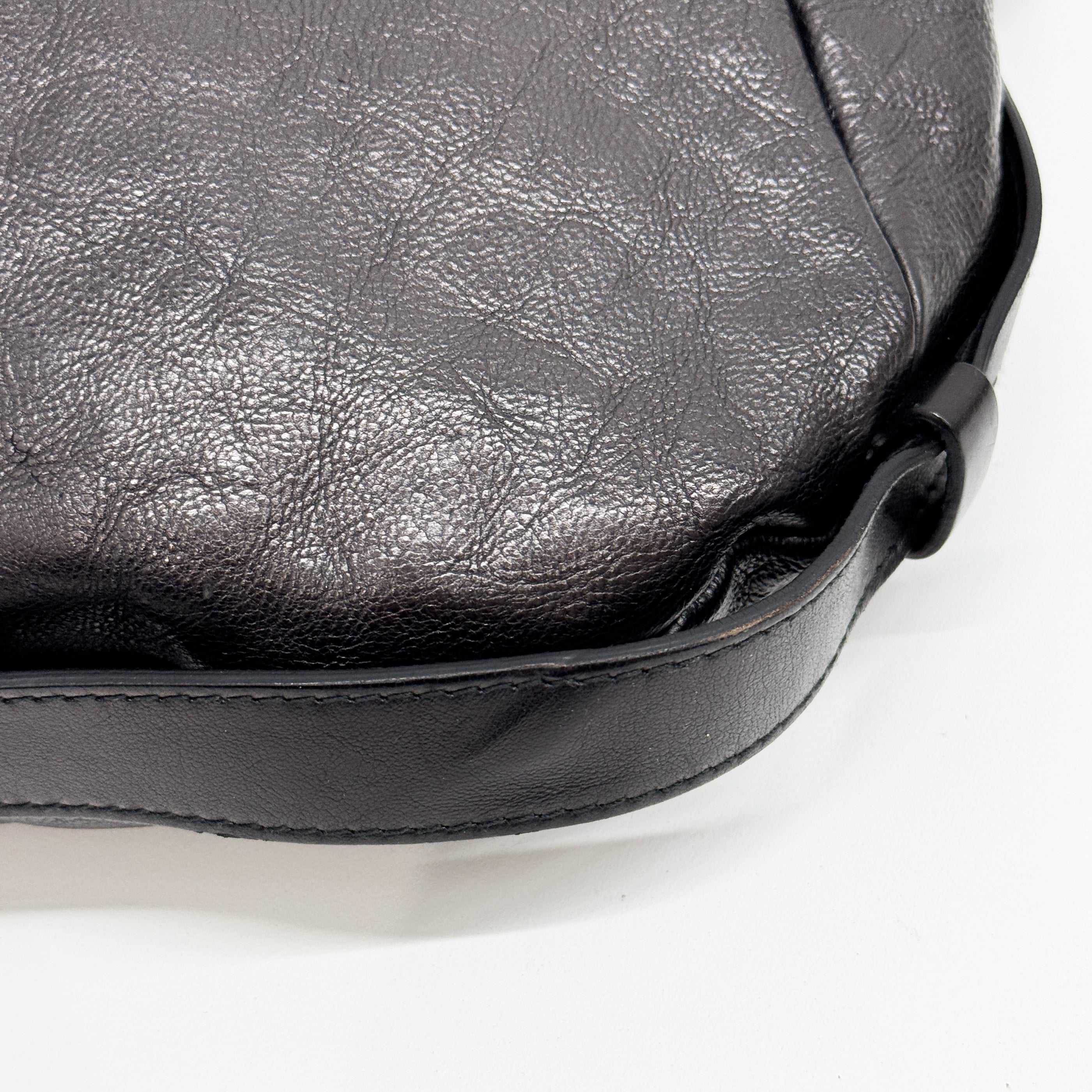 Mombasa Black Leather Shoulder Bag