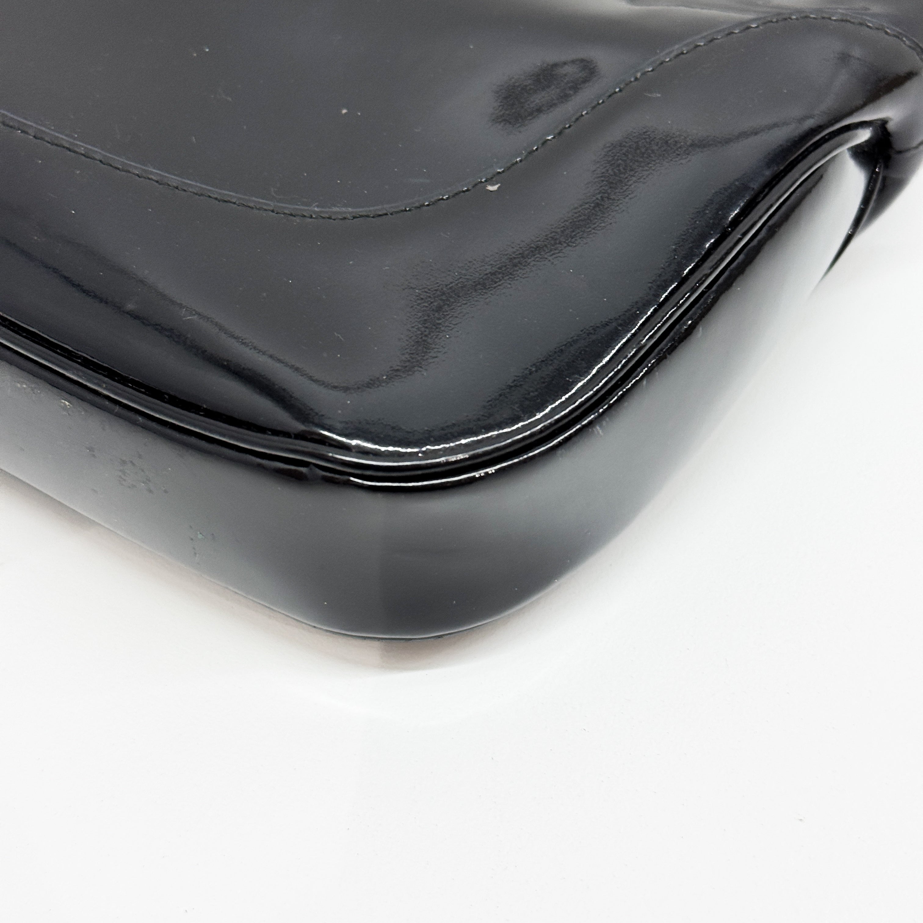Jackie Black Patent Leather Shoulder Bag