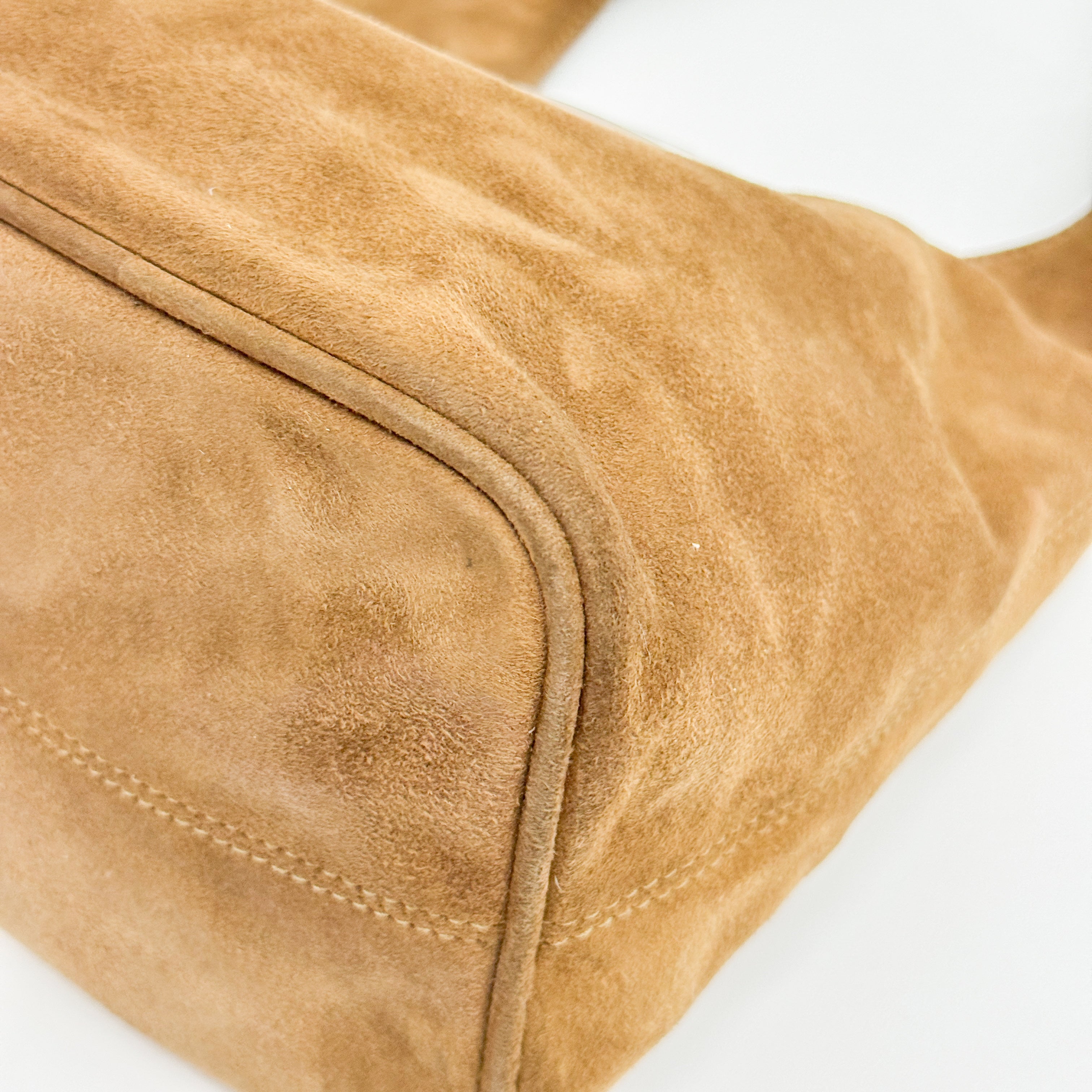 Vintage Brown Suede Shoulder Bag