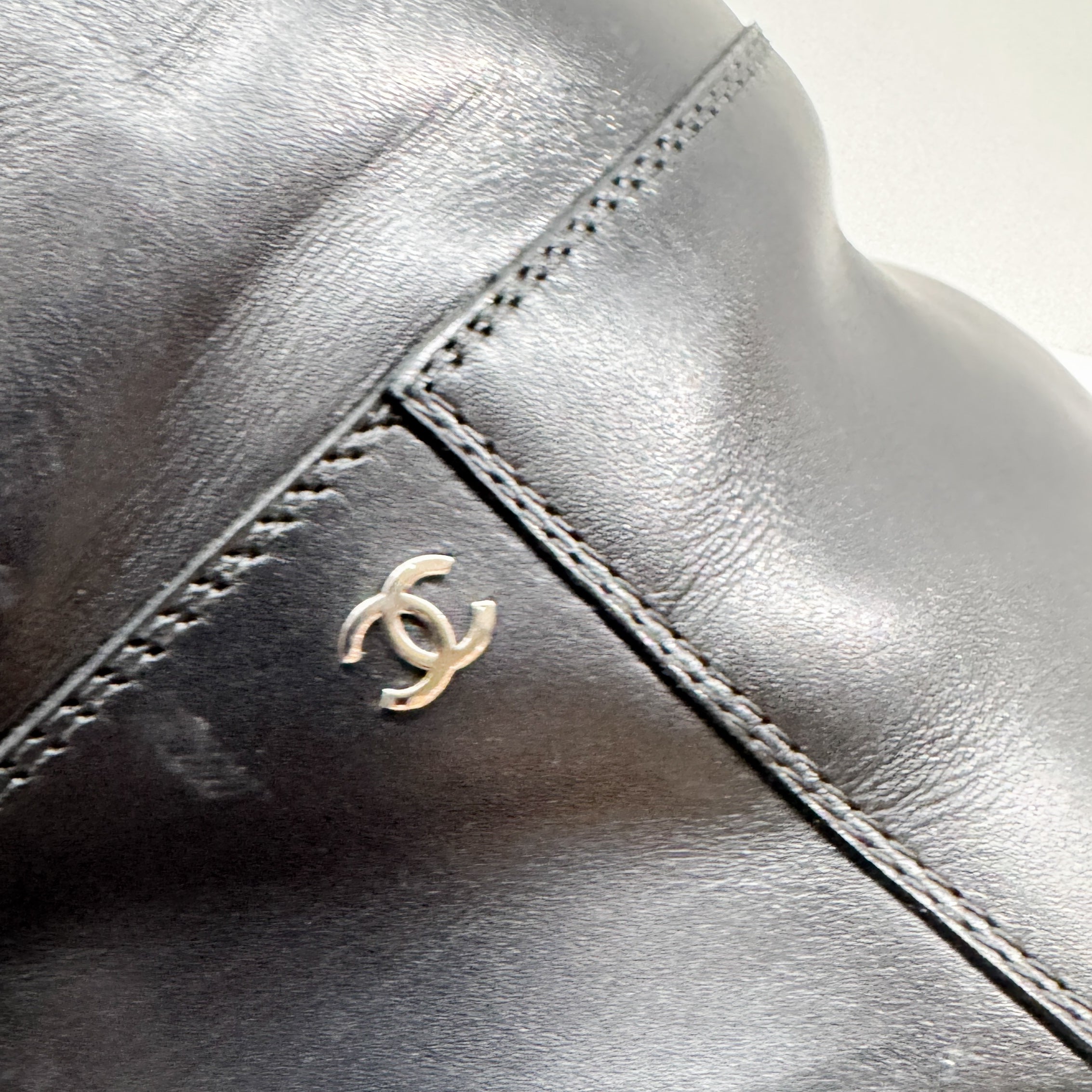 Size 38 EU Black Leather Long Boots