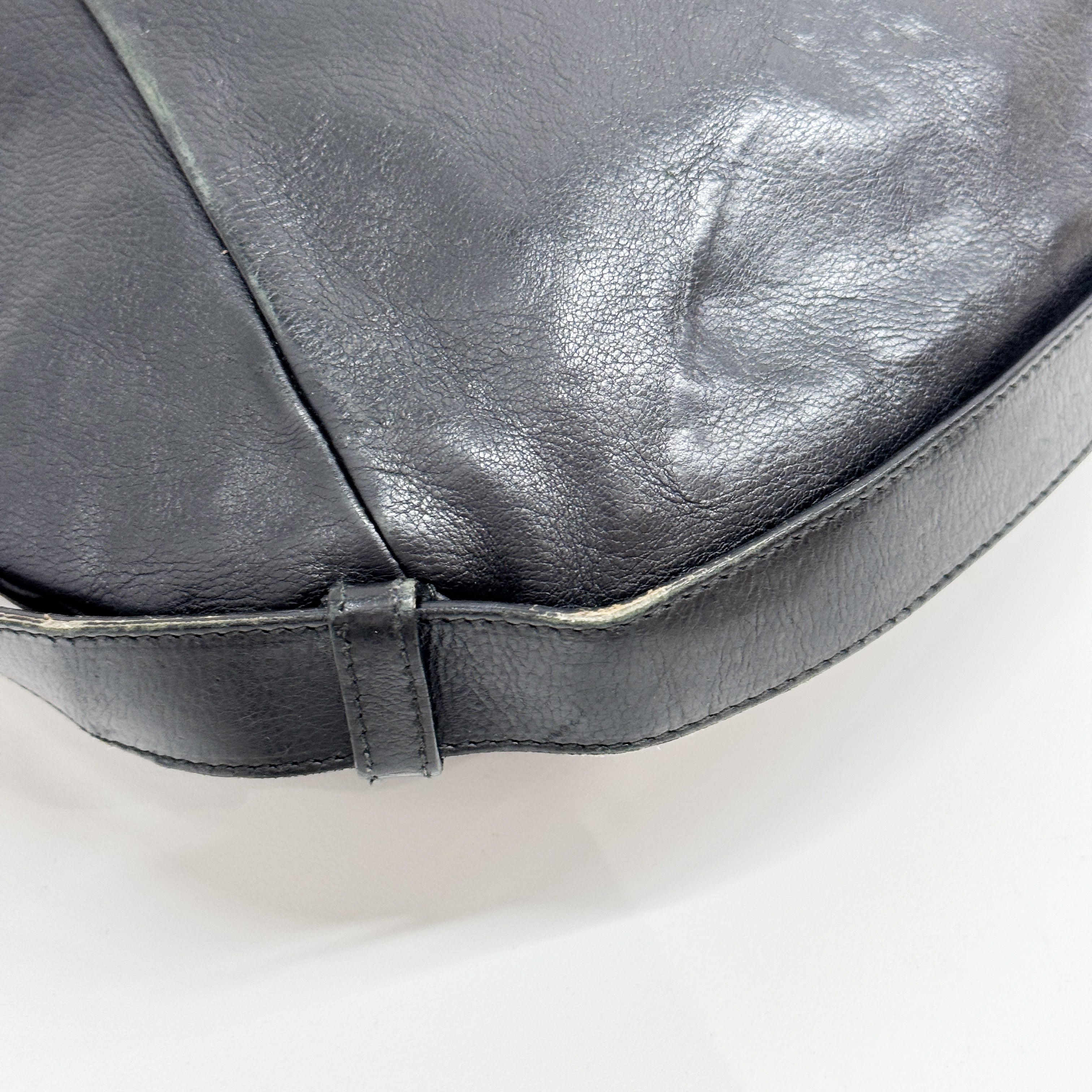 Mombasa Black Leather Shoulder Bag