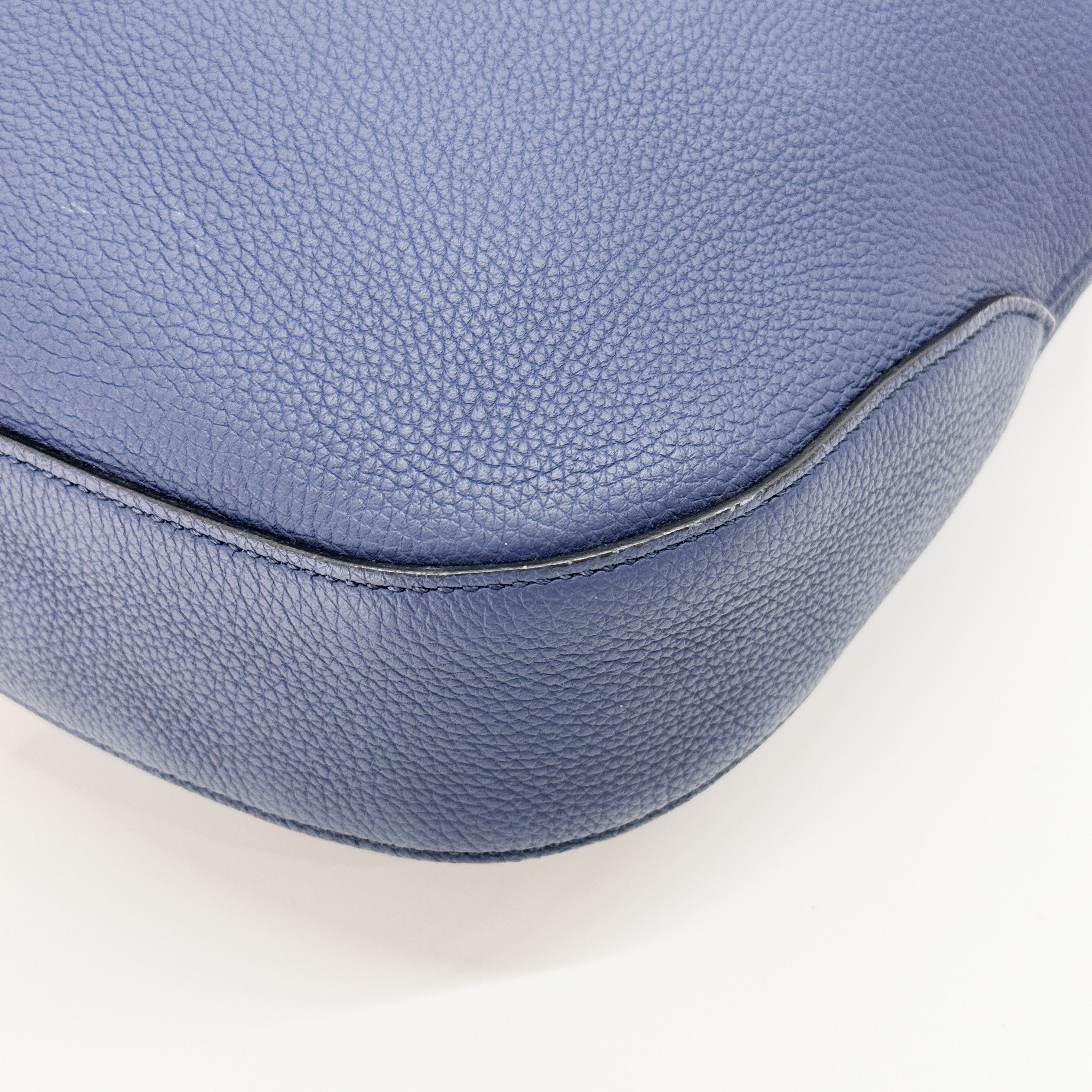 Jackie Blue Leather Shoulder Bag