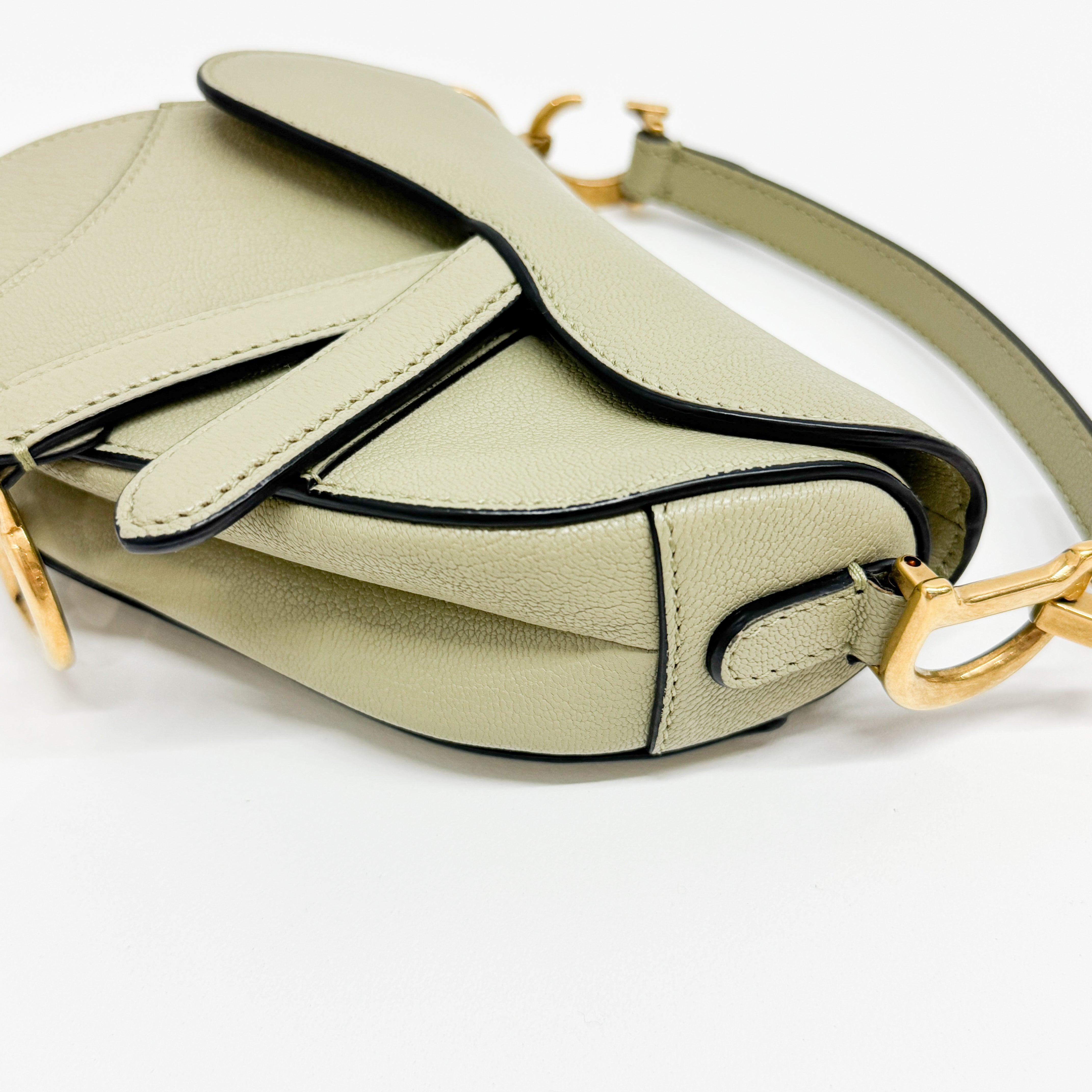 Micro Saddle Olive Green Shoulder Bag