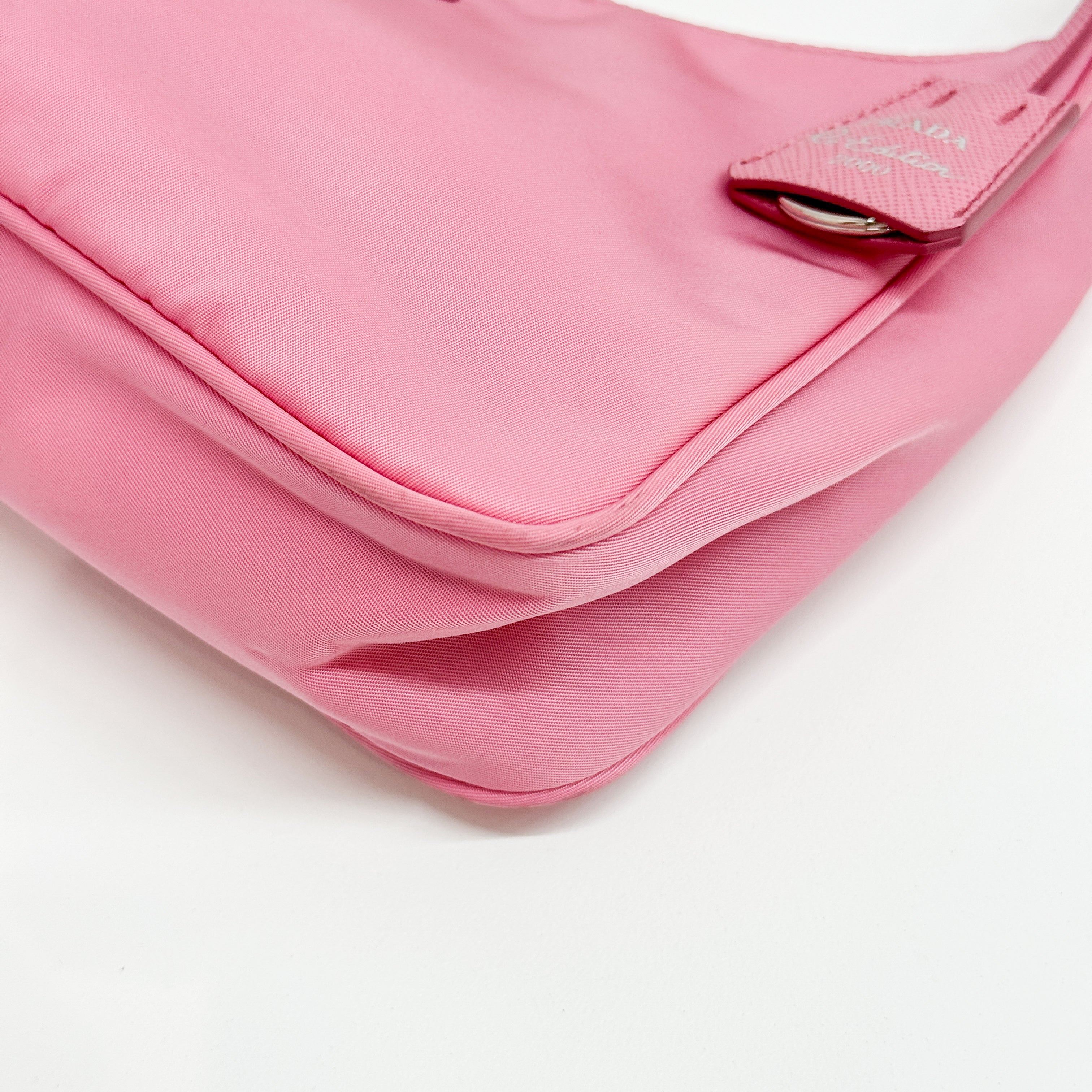 Tessuto Pink Nylon Handle Bag