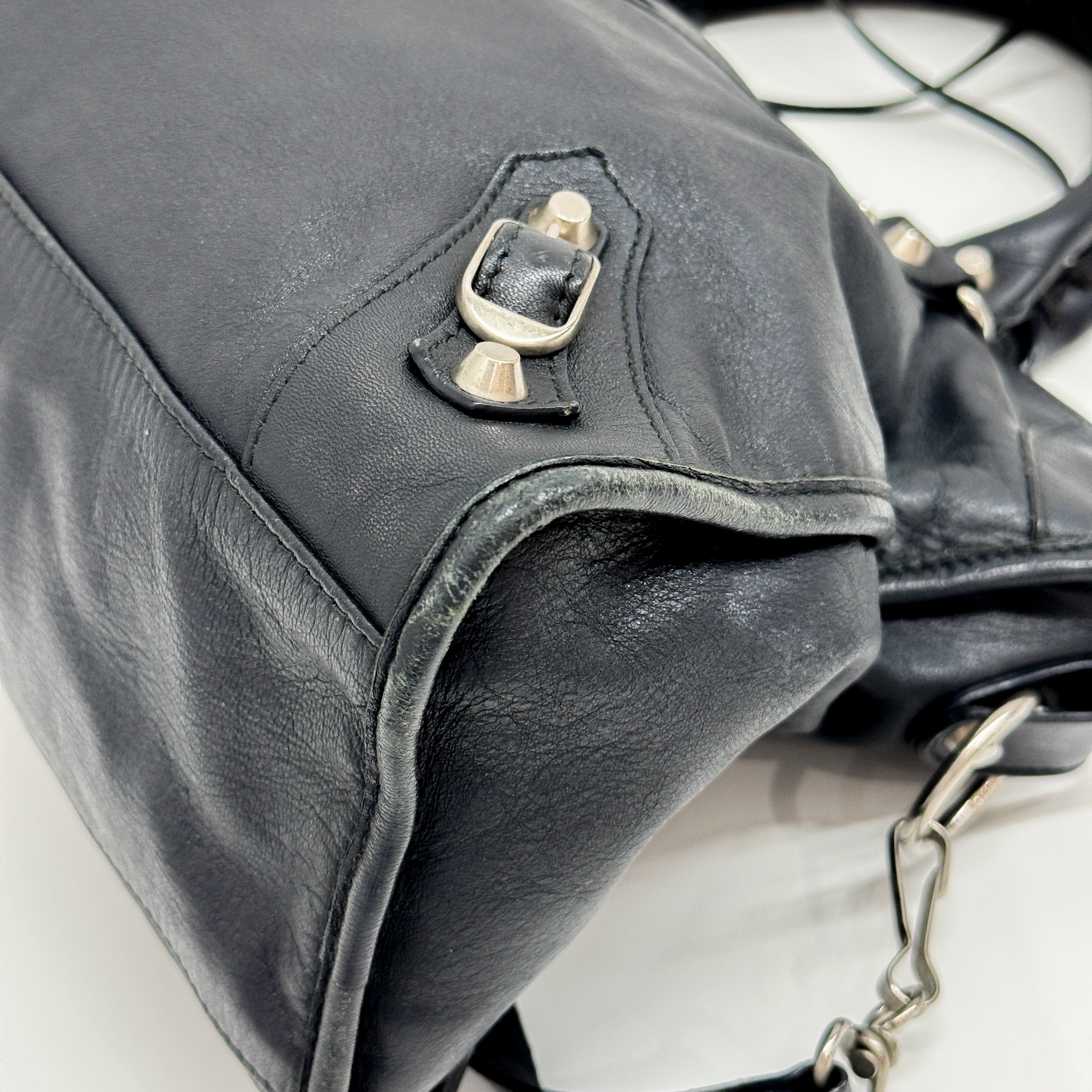 The City Black Leather Bag