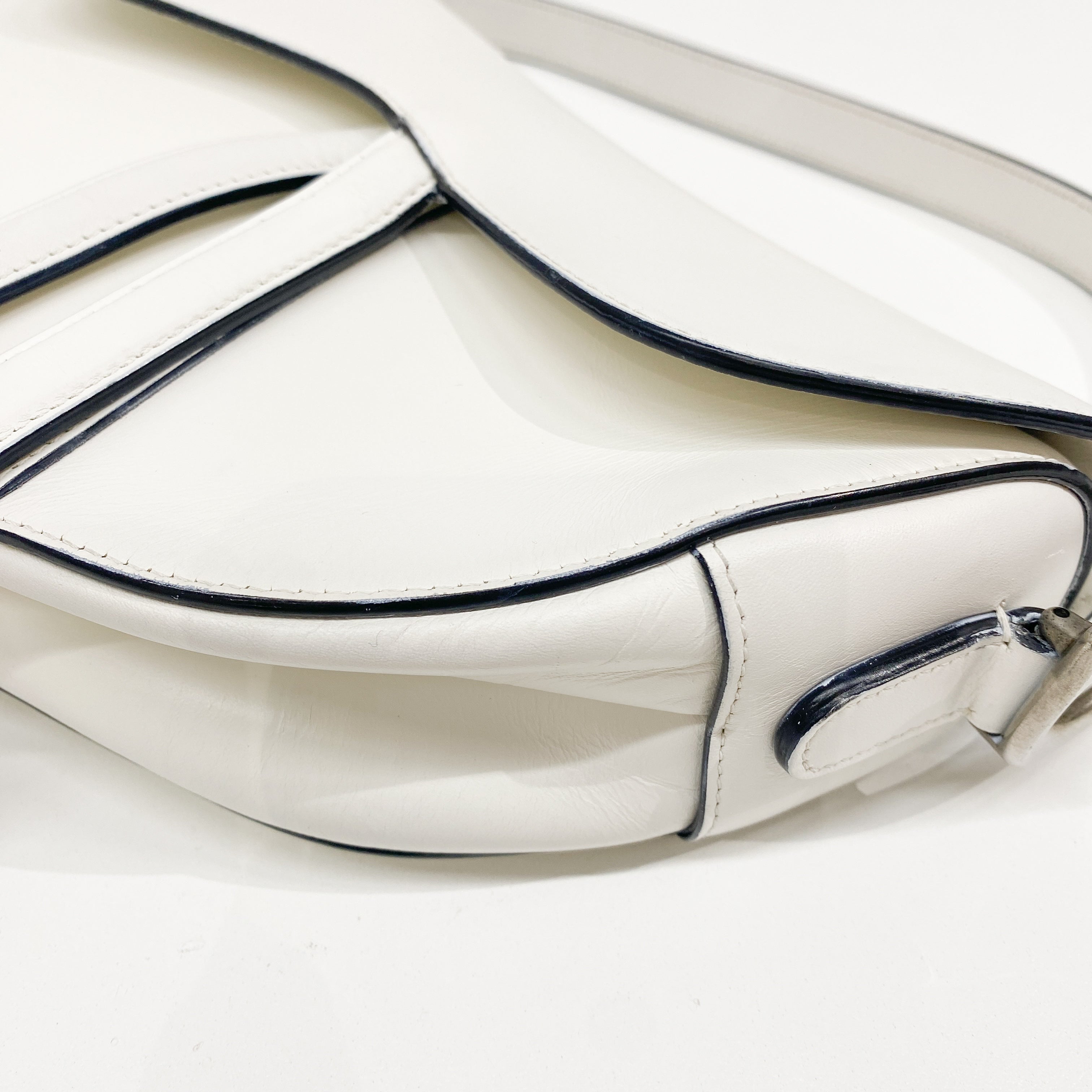 Saddle White Leather Bag