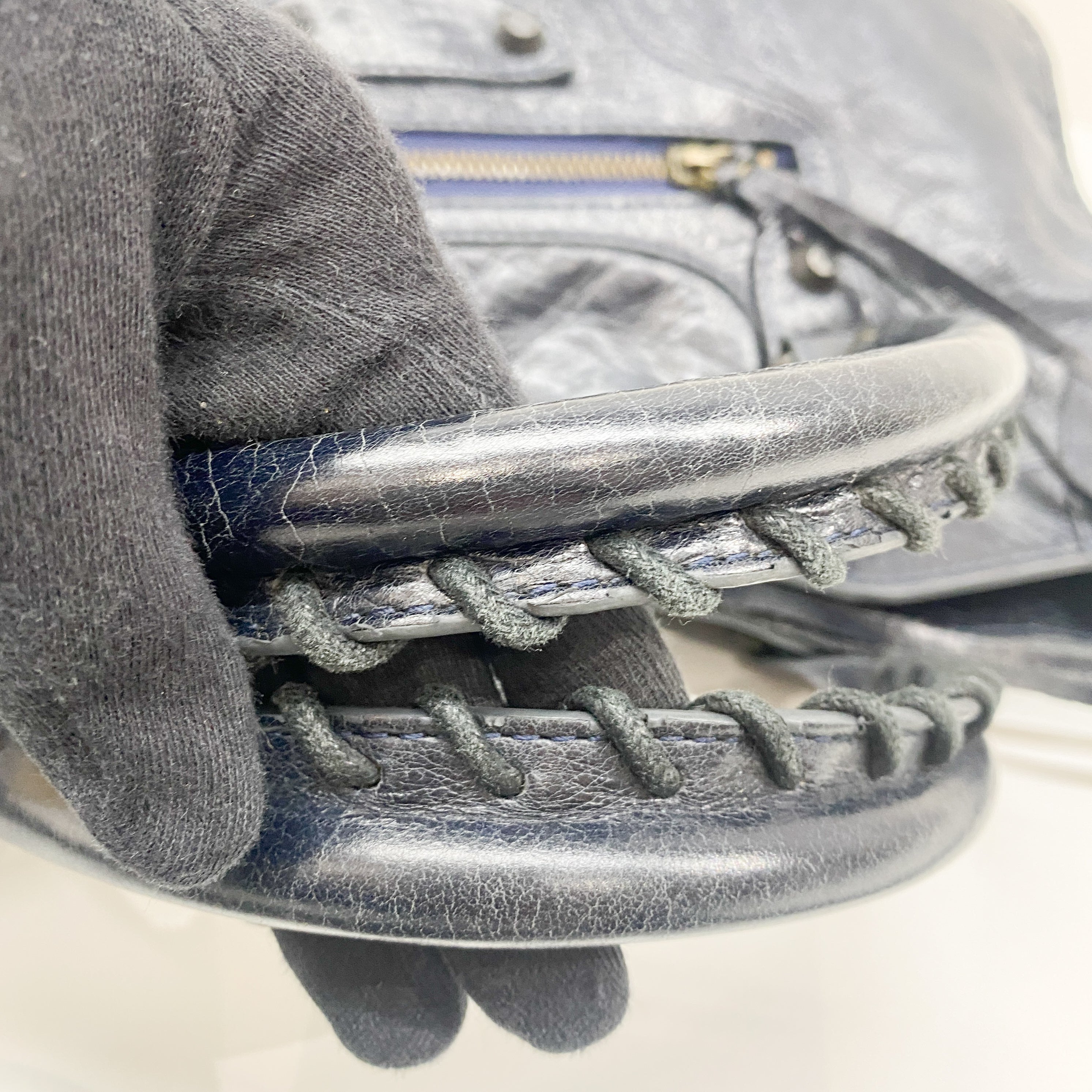 The City Navy Leather Bag