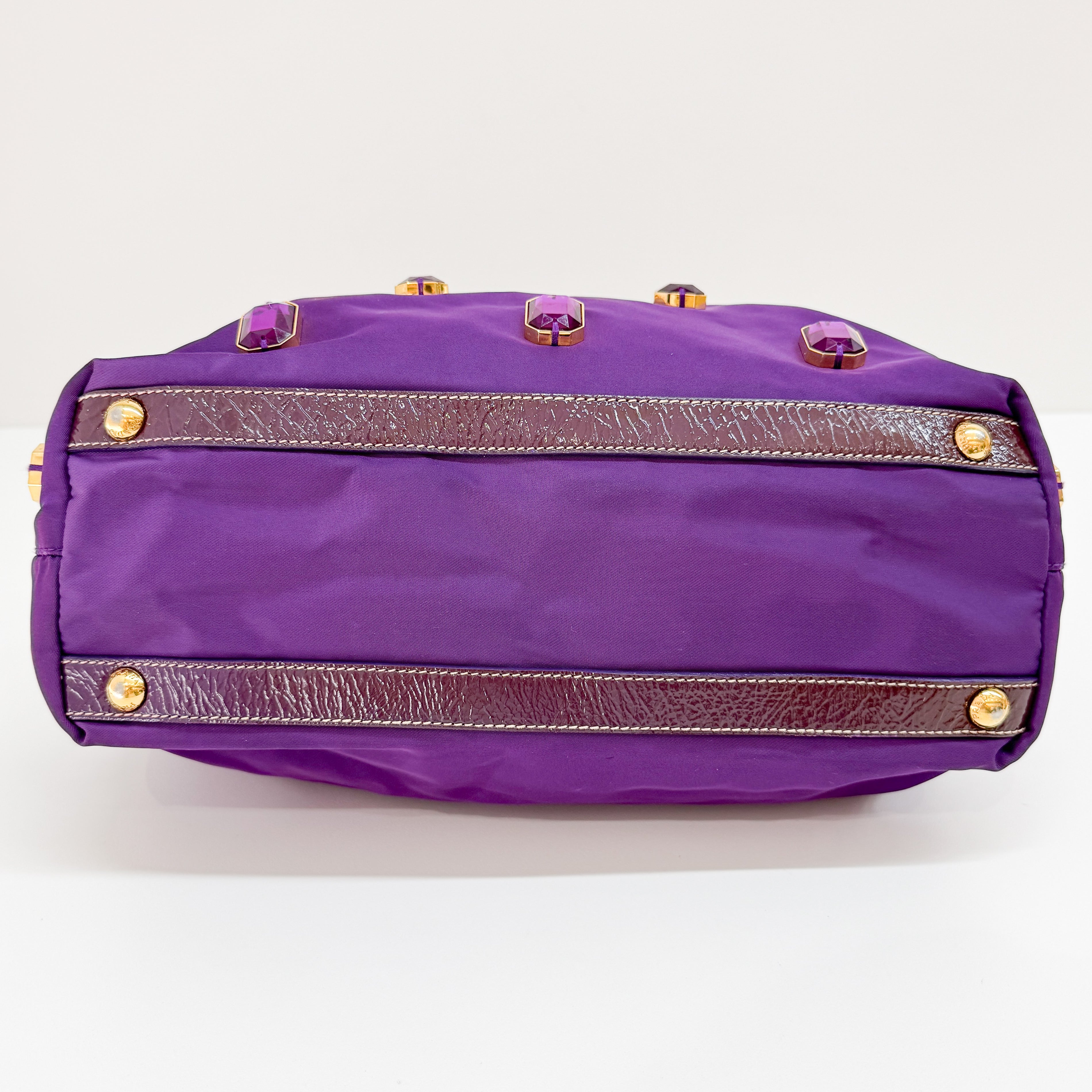 Vintage Purple Rhinenstone Satin Shoulder Bag