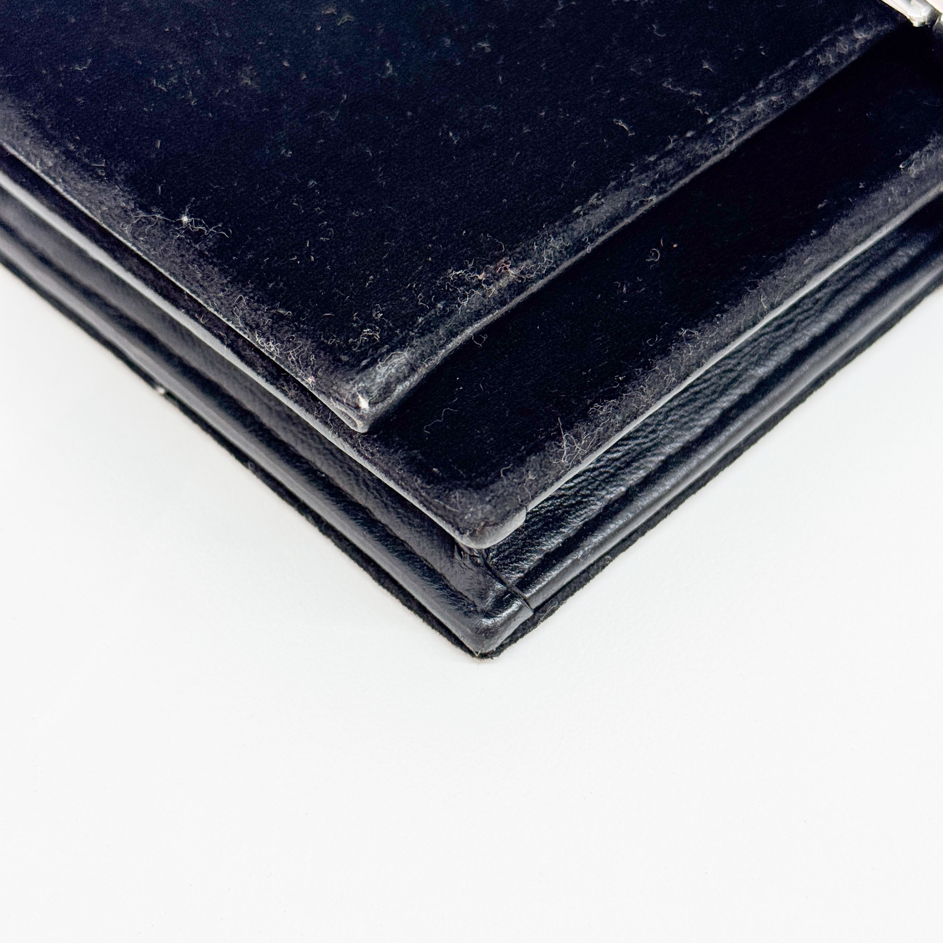 Kate Cassandra Black Rhinestone Velvet Shoulder Bag