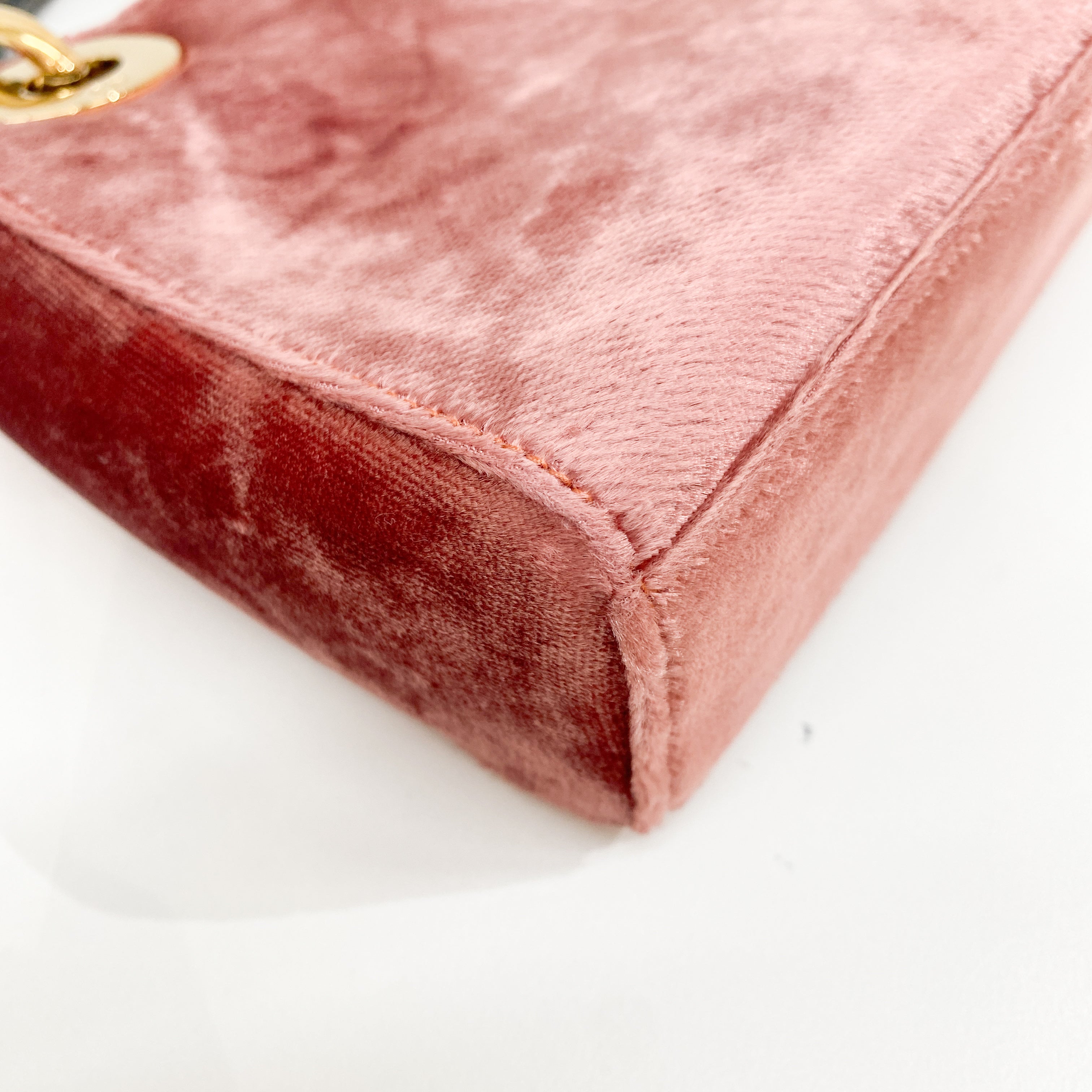 Vintage Pink Velvet Mini Hand Bag