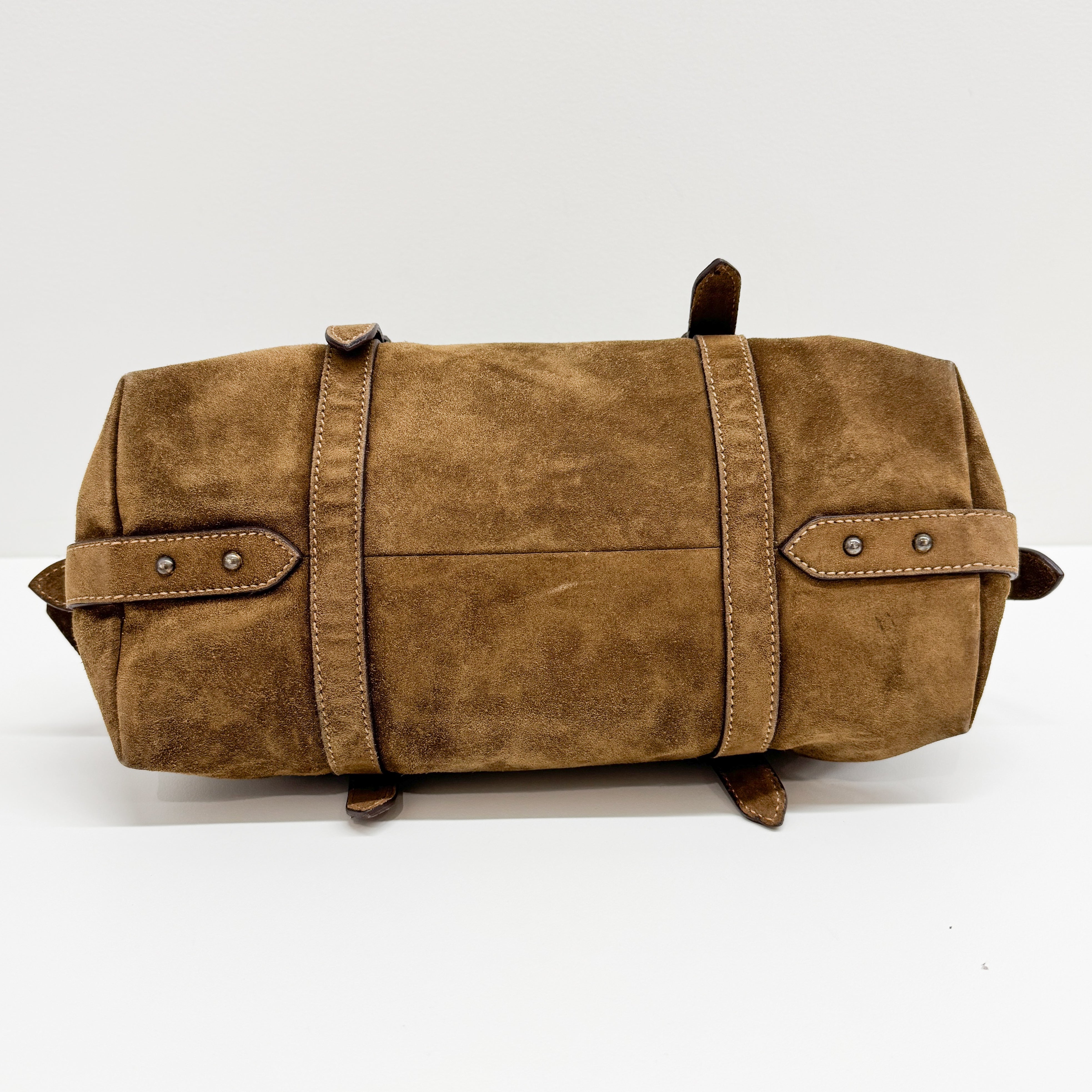 Vintage Brown Suede Hand Bag