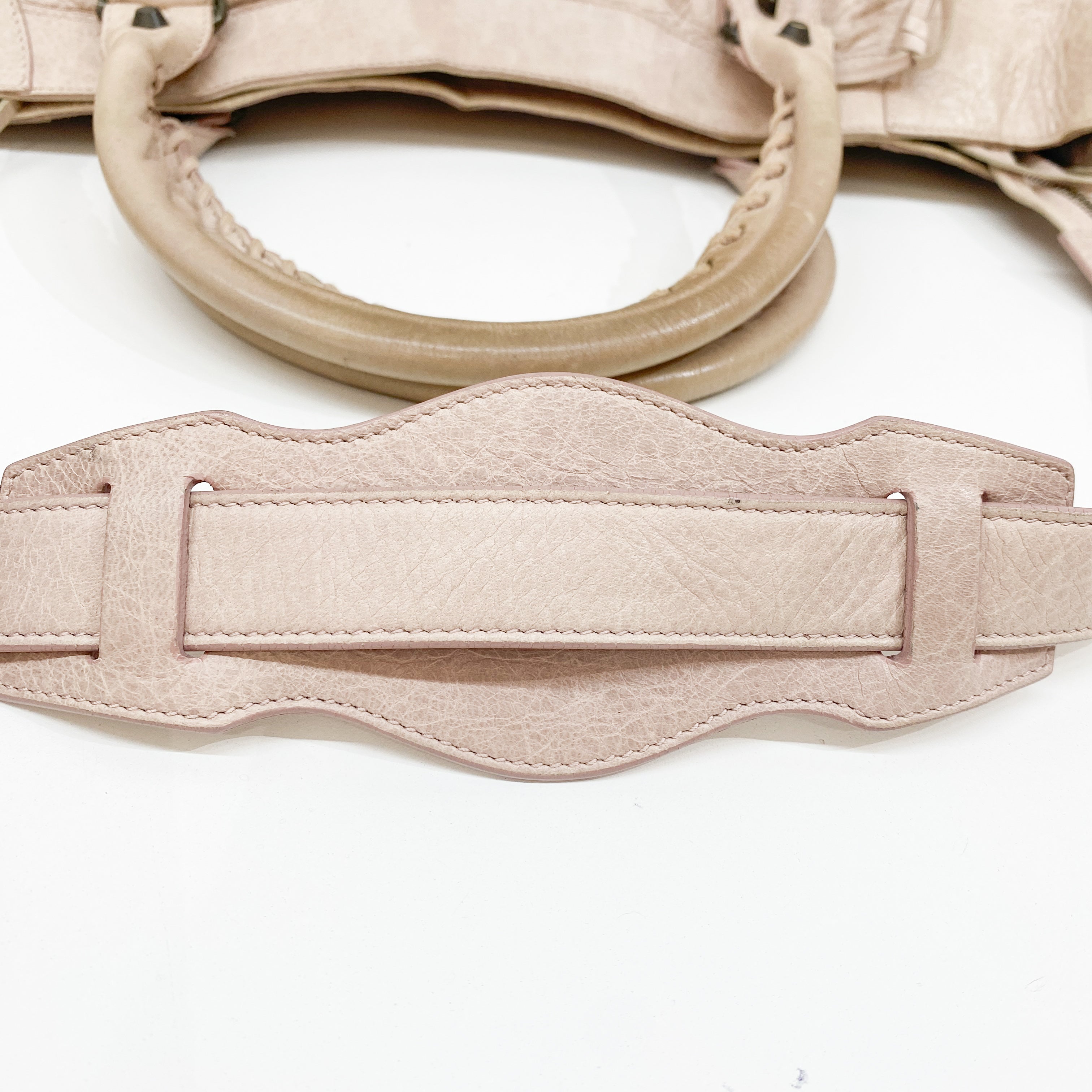 The City Beige Leather Two Way Bag