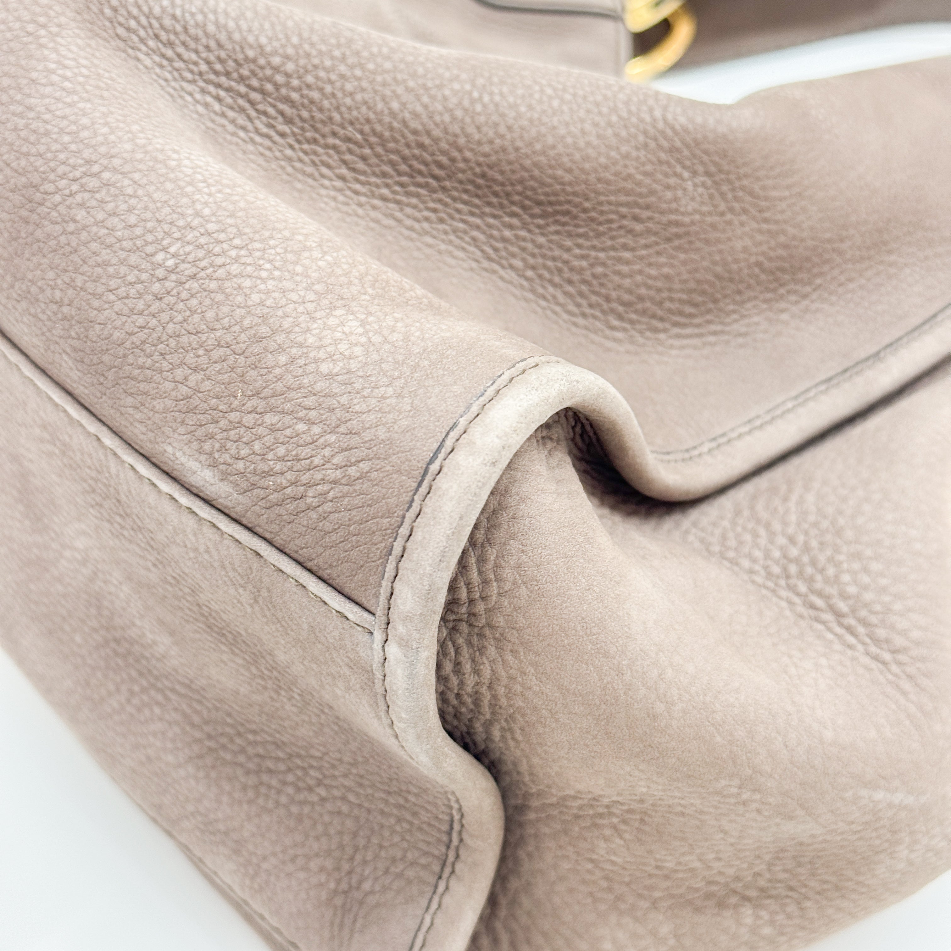 Stirrup Brown Nubuck Leather Shoulder Bag