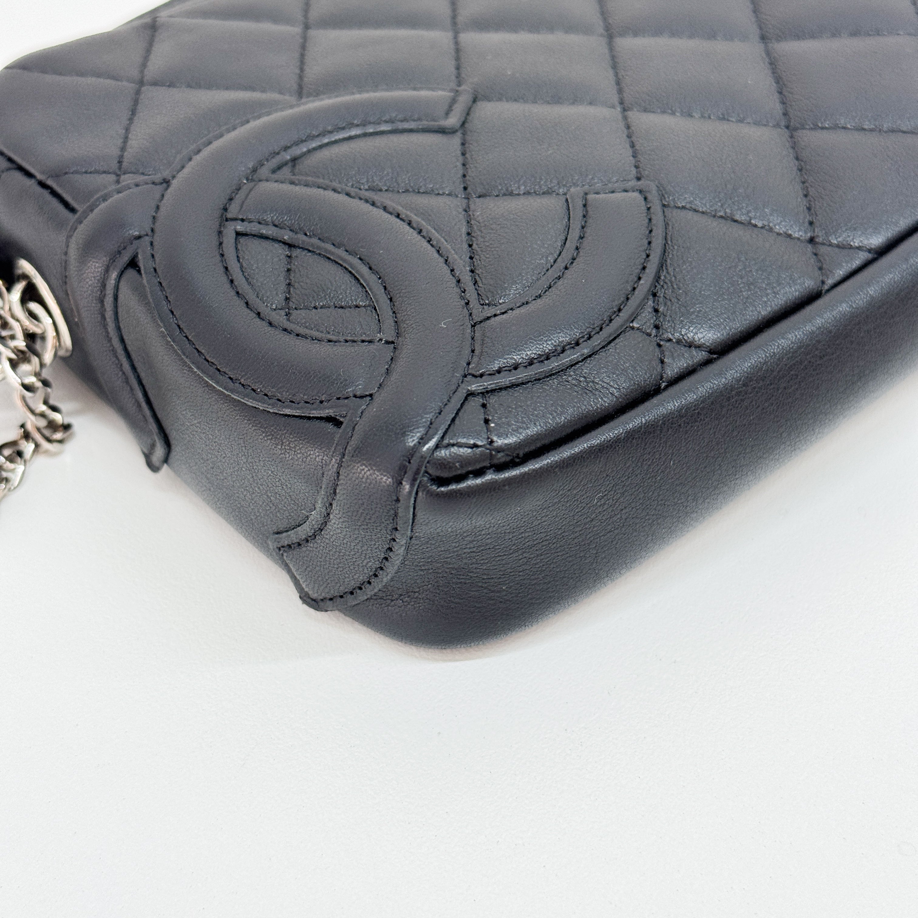 Cambon Black Leather Shoulder Bag