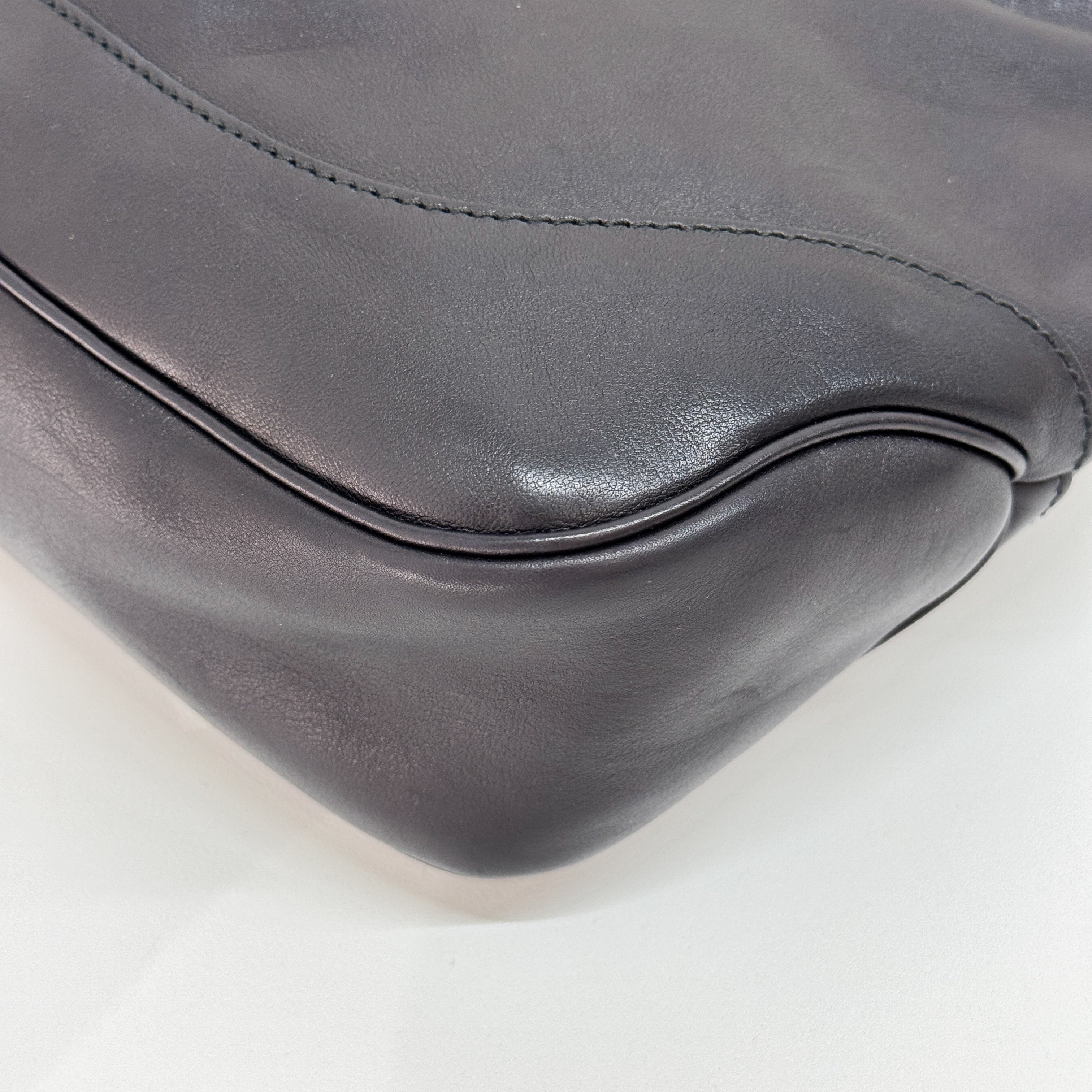 Jackie Black Leather Shoulder Bag