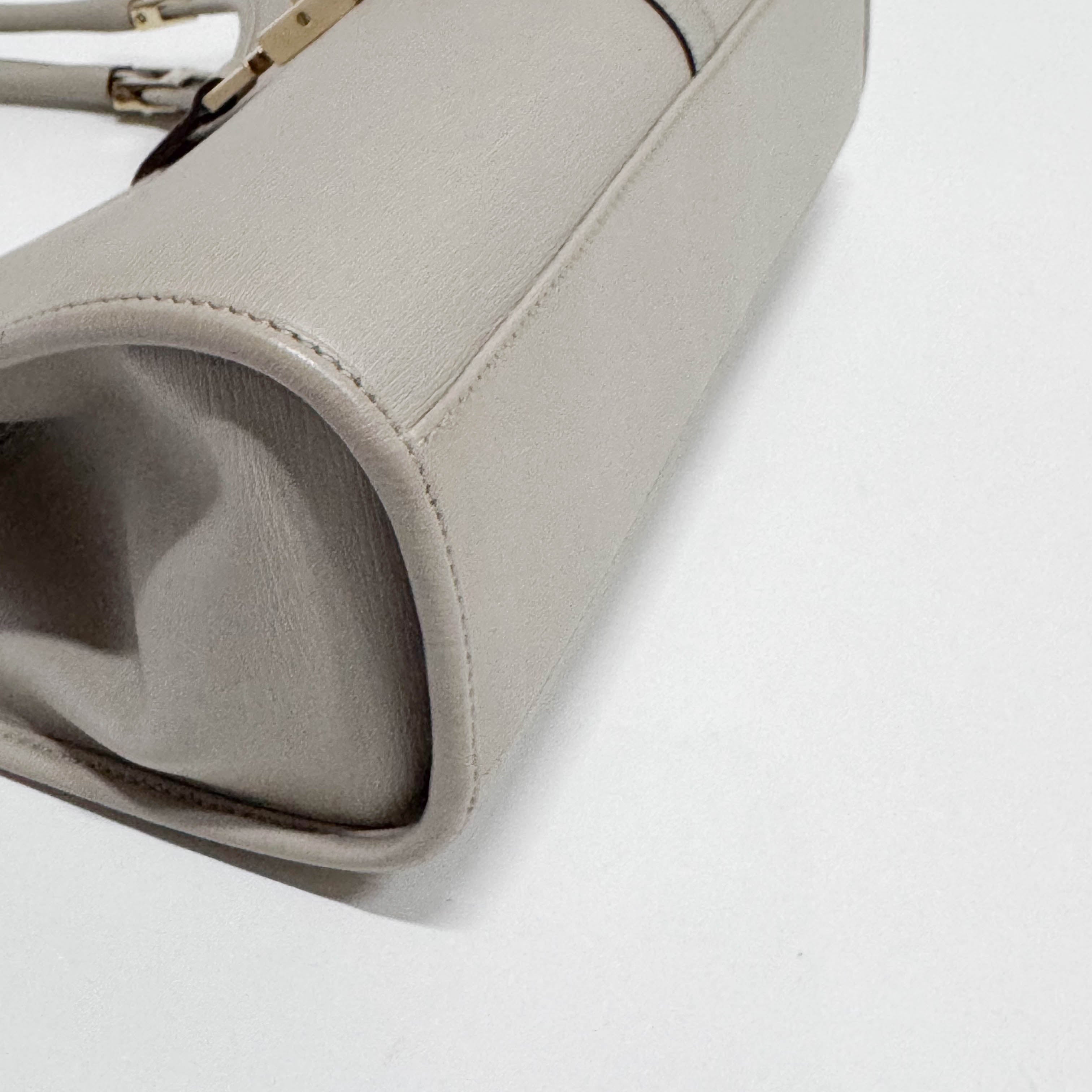 Jackie Small Grey Leather Shoulder Bag