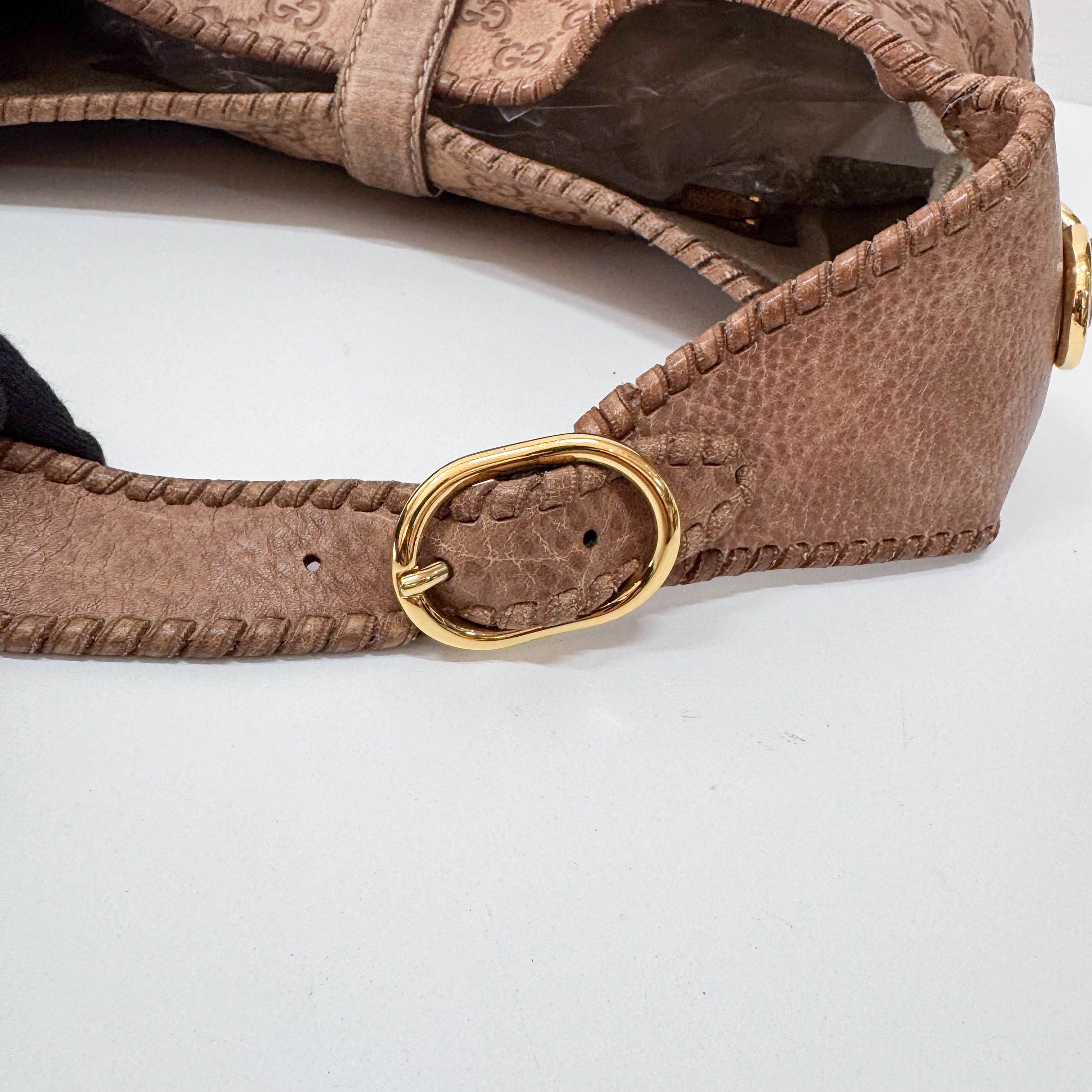 New Jackie Bamboo Guccissima Brown Calfskin Shoulder Bag