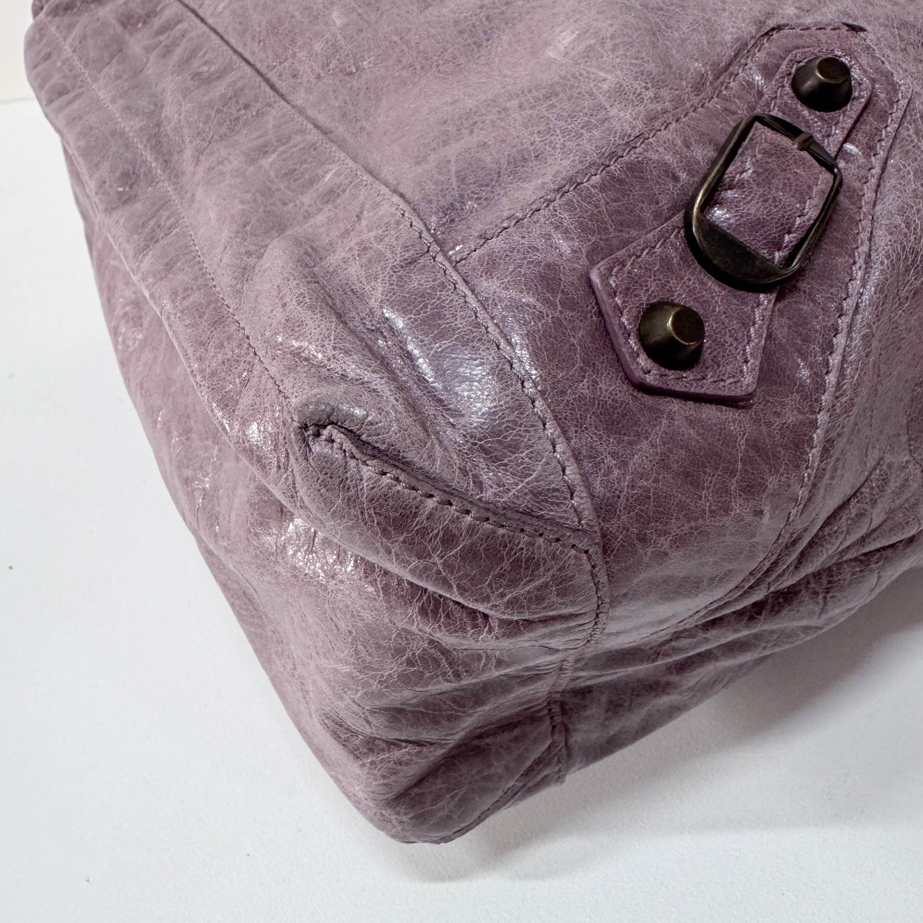 The Day Purple Leather Tote Bag