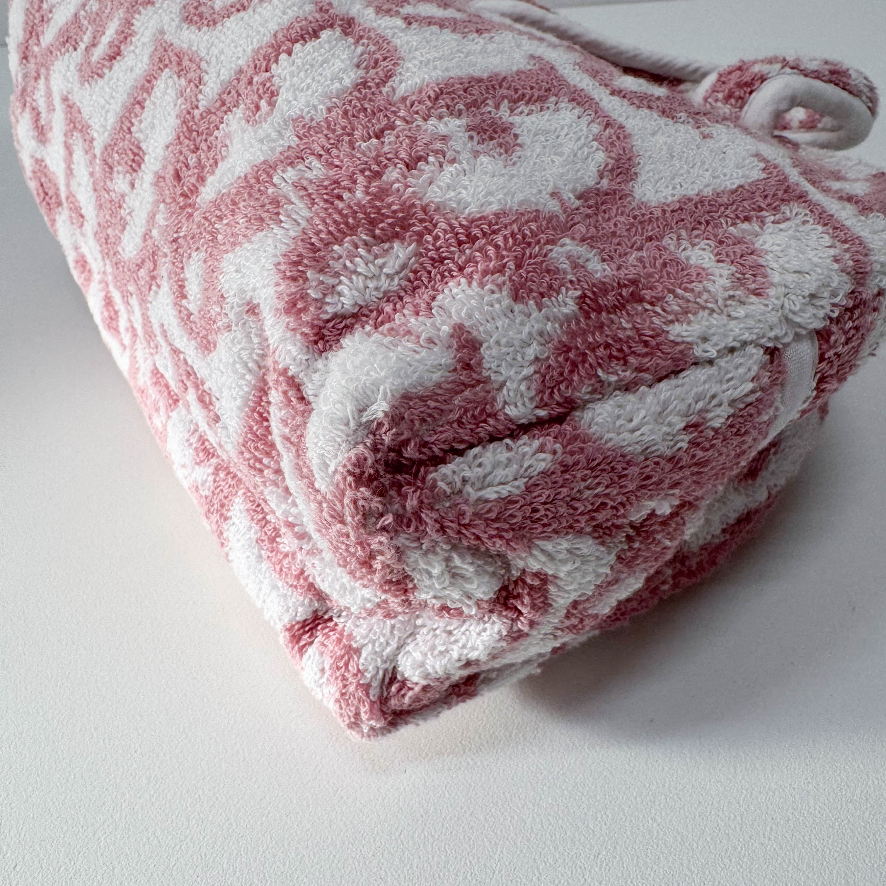 Trotter Pink Terry Cloth Towel Hand Bag