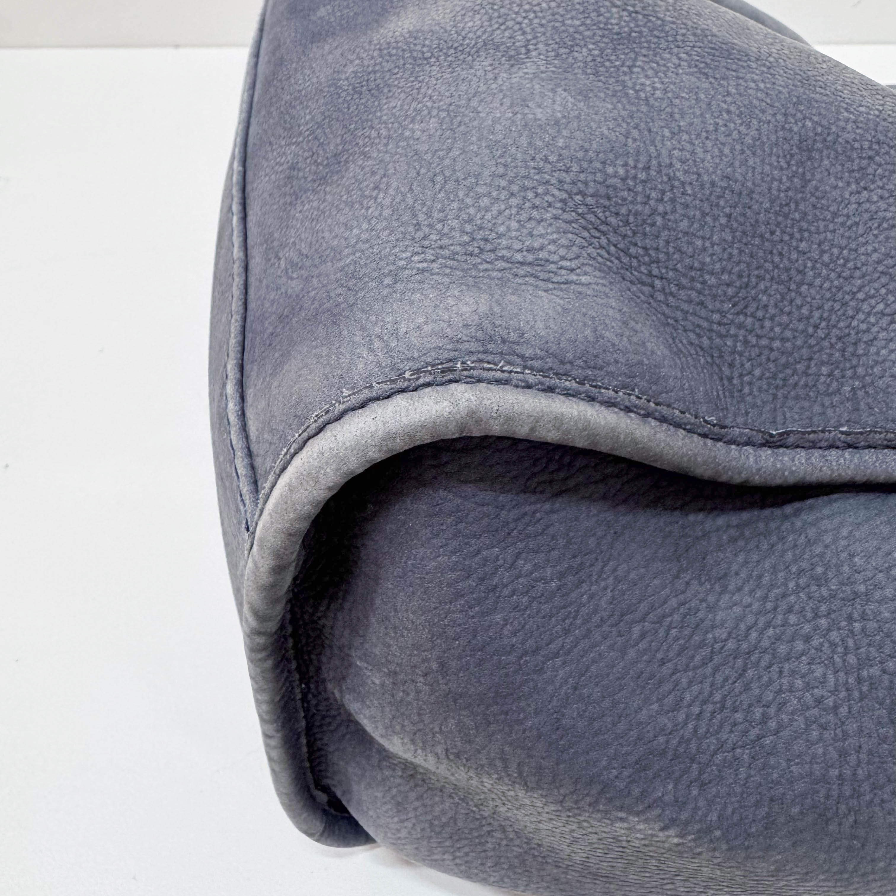 Stirrup Blue Leather Shoulder Bag