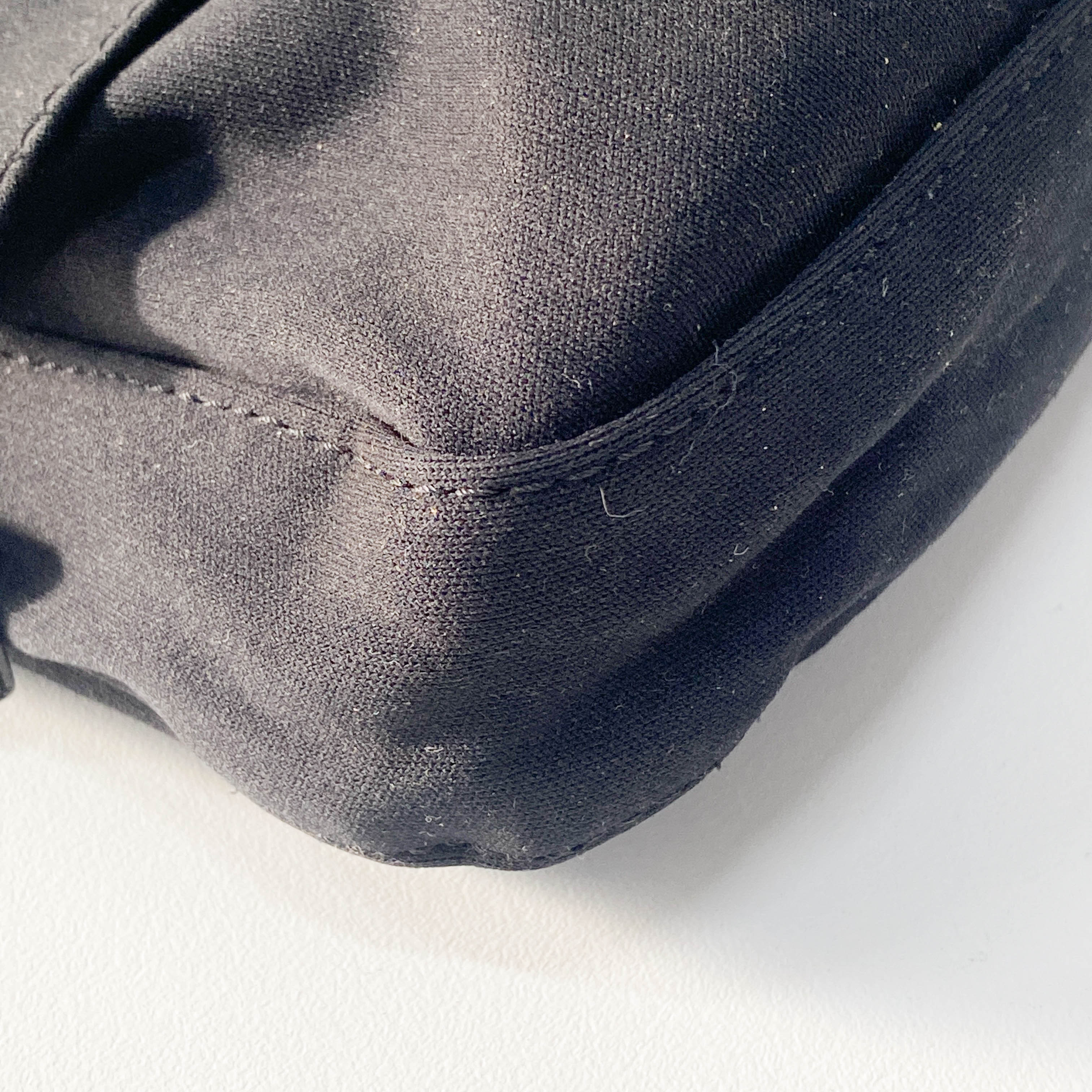 Baguette Black Neoprene Shoulder Bag