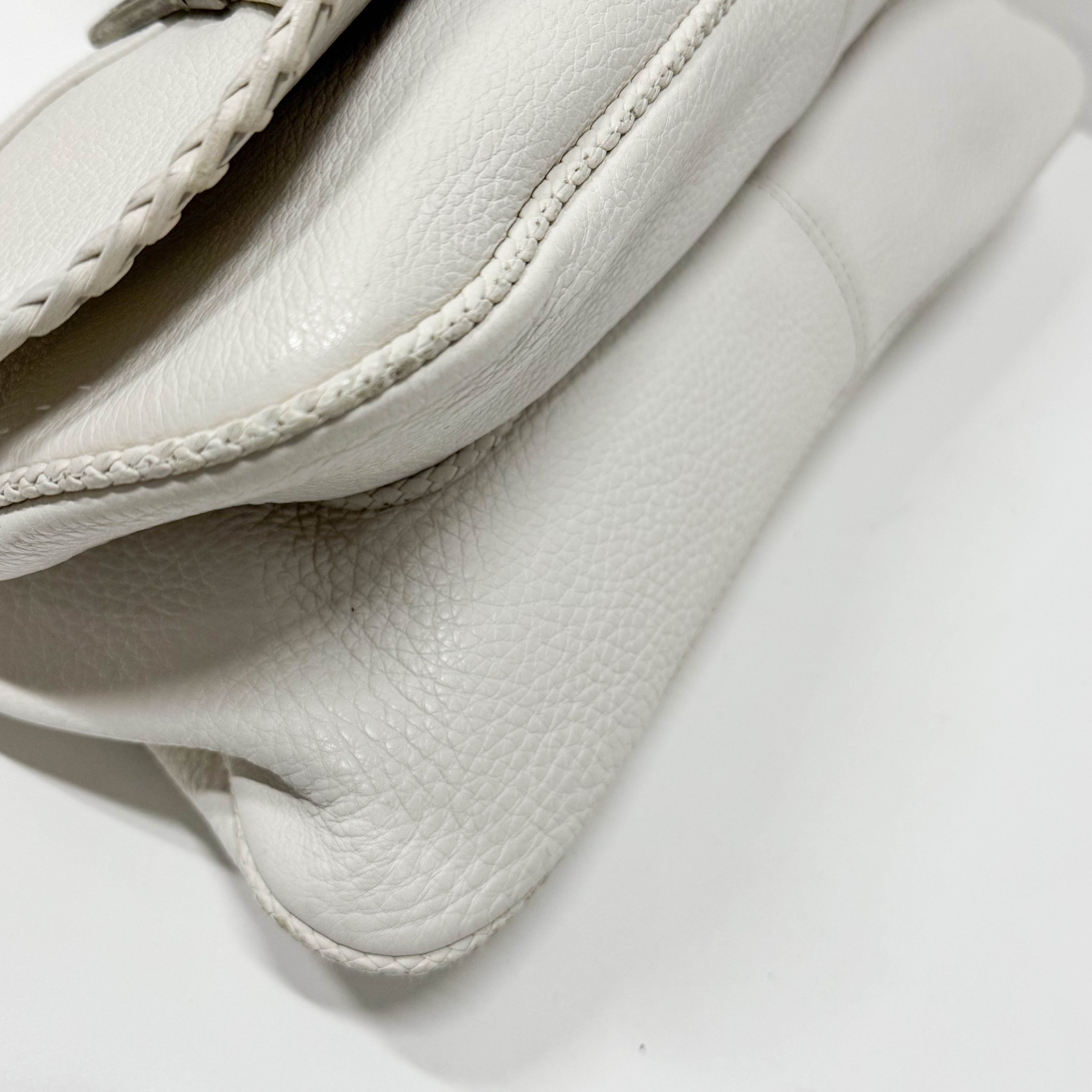 Gaucho White Leather Two Way Bag