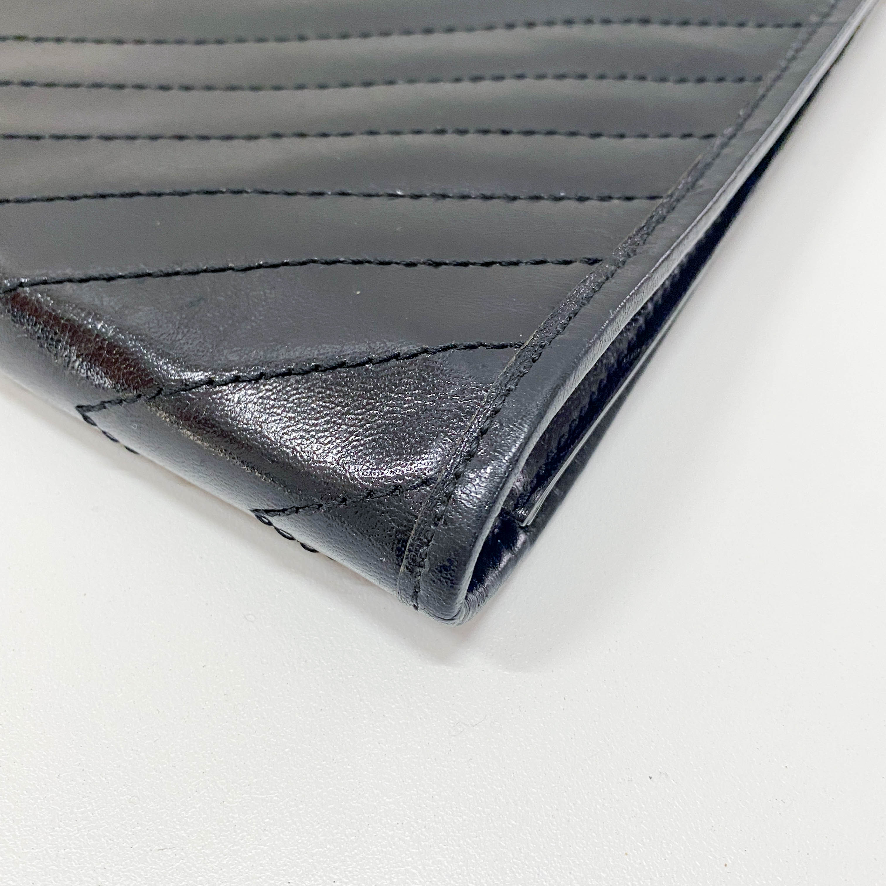 Black Leather Clutch Bag