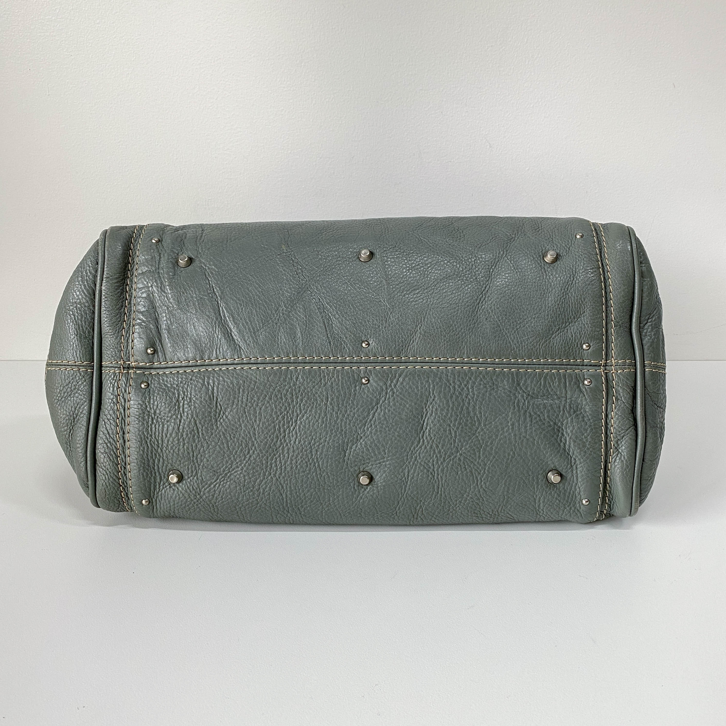 Paddington Sage Green Calfskin Leather Shoulder Bag