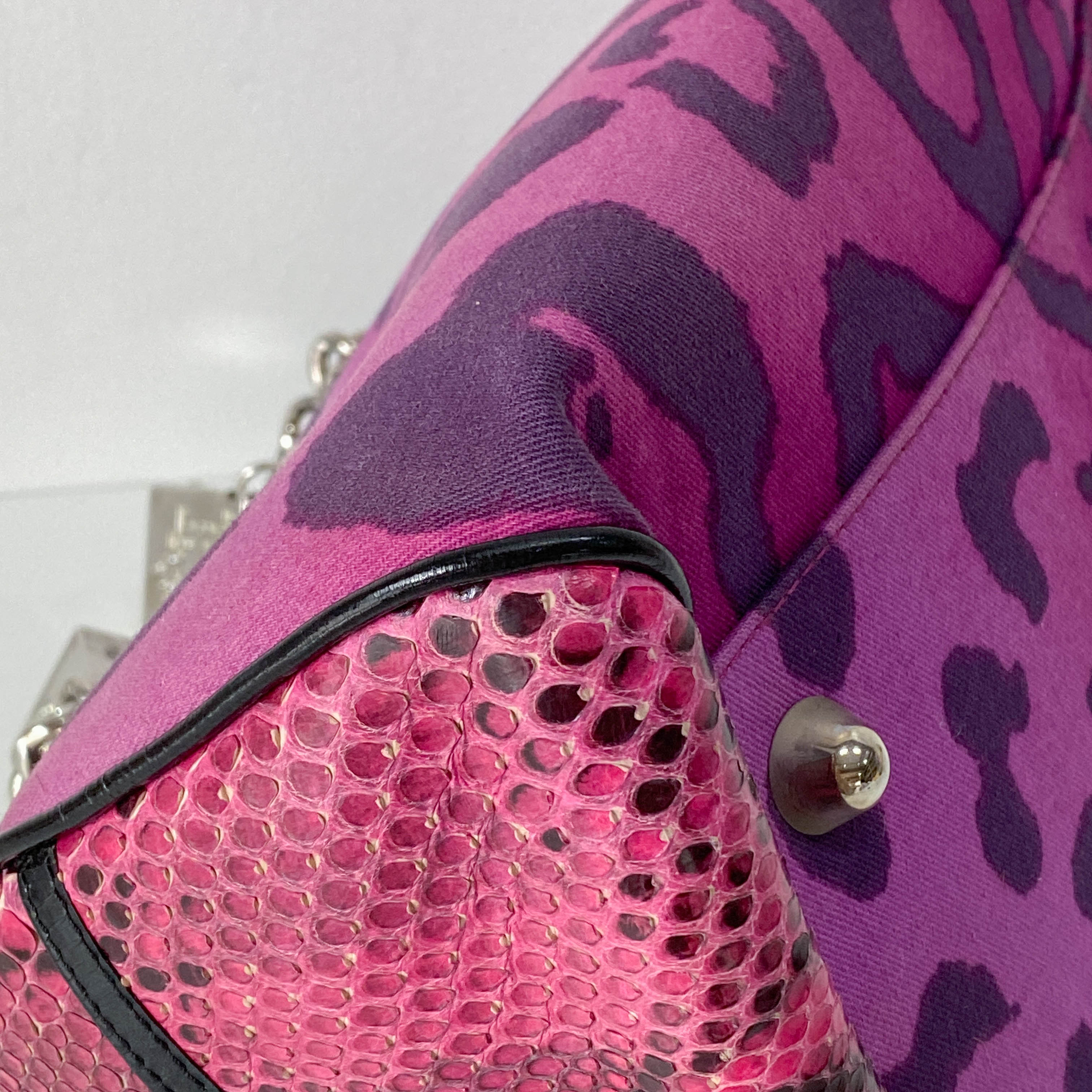Gambler Dice Pink Leopard Print Handbag