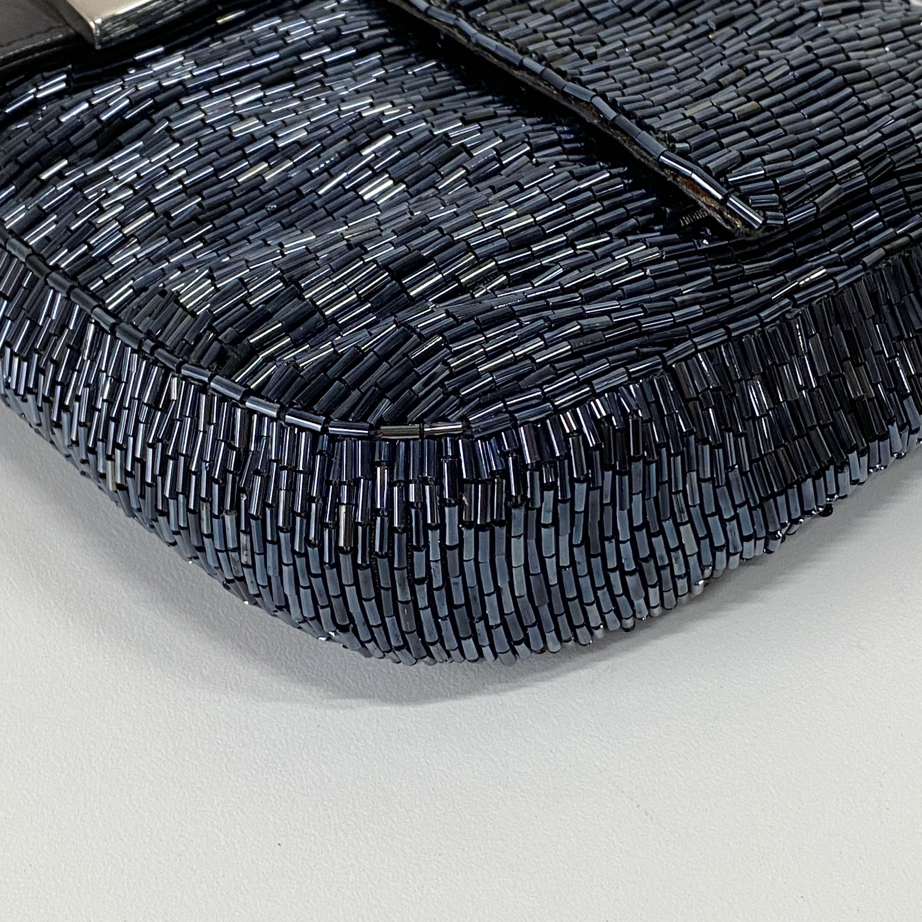 Baguette Black Beads Shoulder Bag