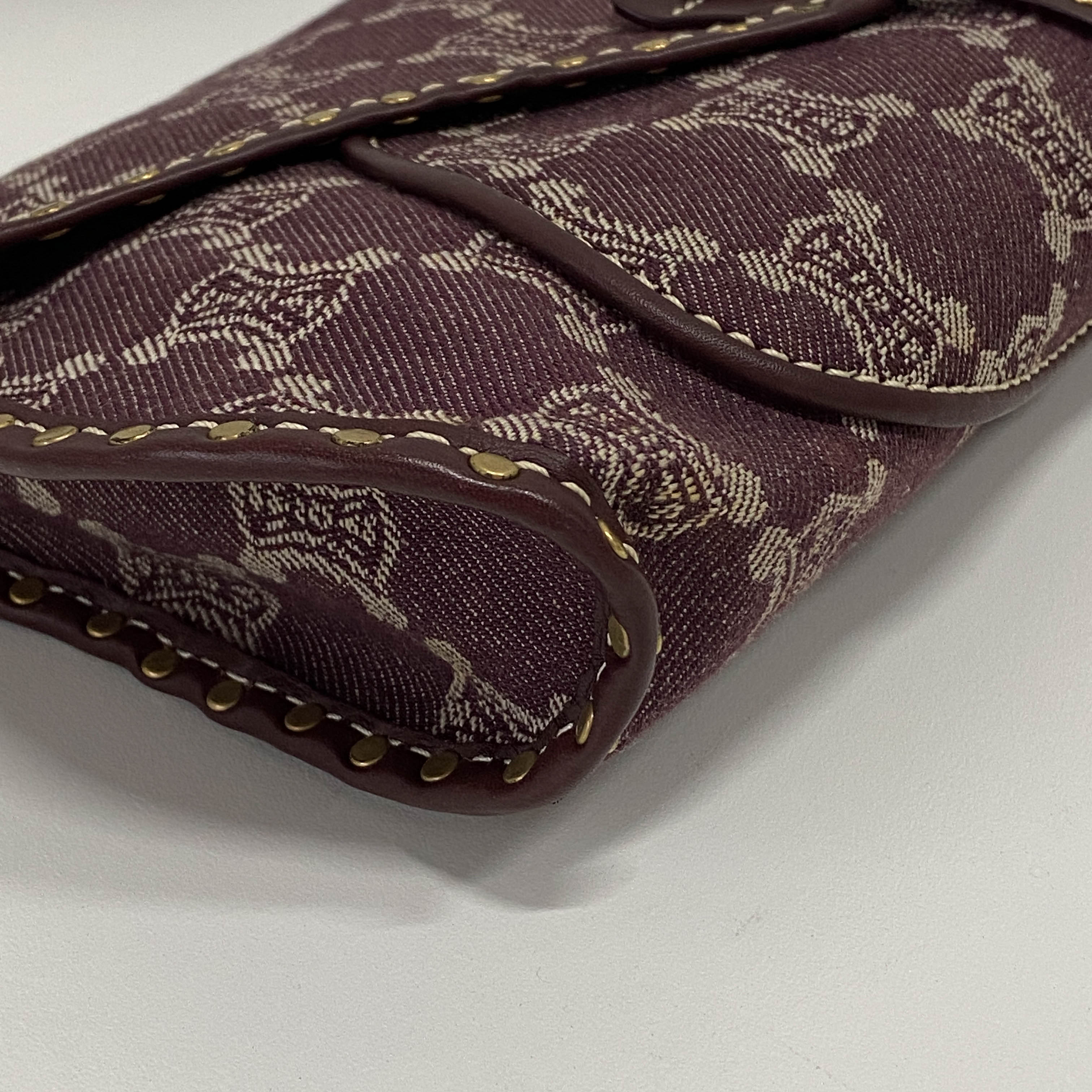 Macadam Triomphe Canvas Burgundy Shoulder Bag