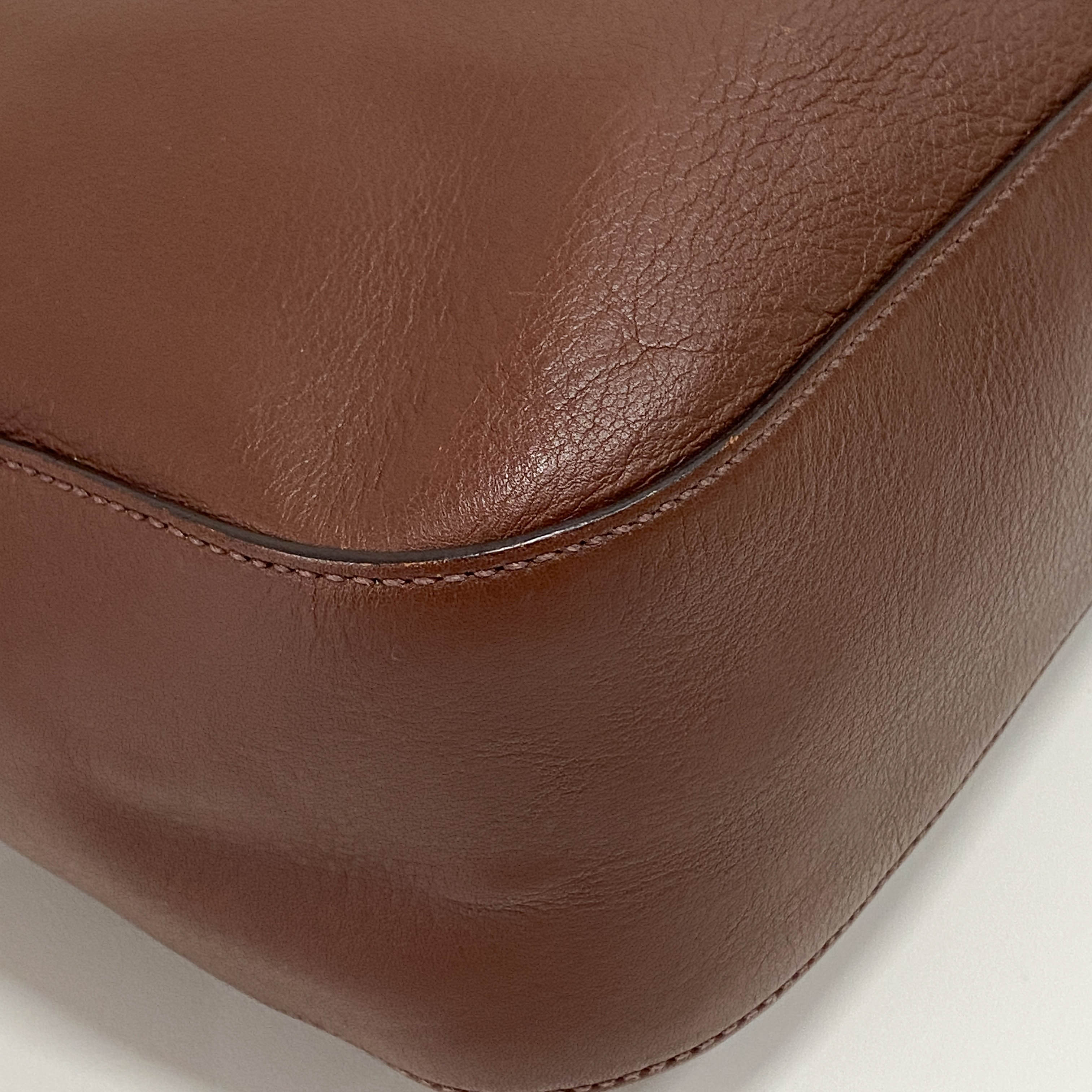 Dark Brown Leather Hobo Bag