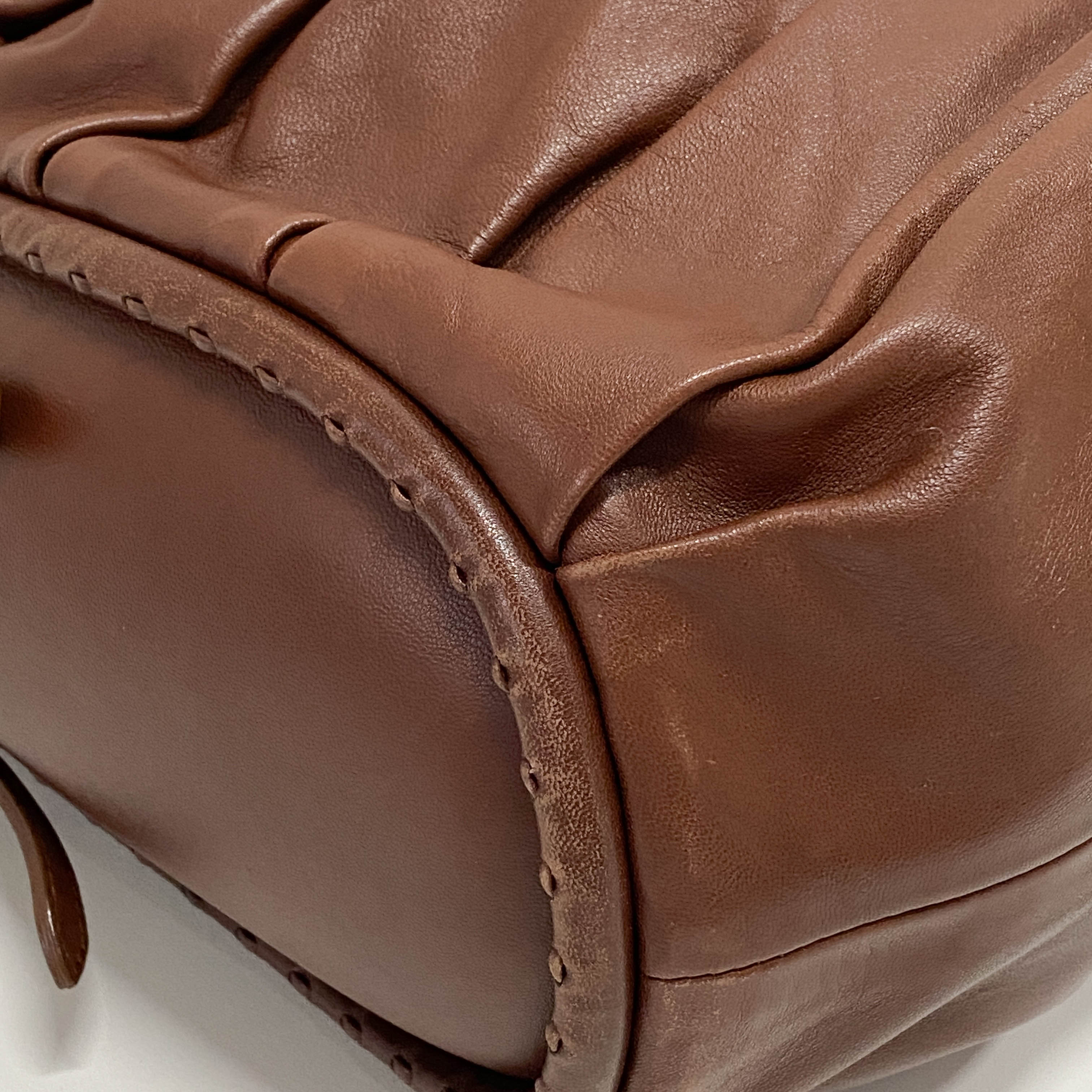 Brown Nappa Leather Shoulder Bag