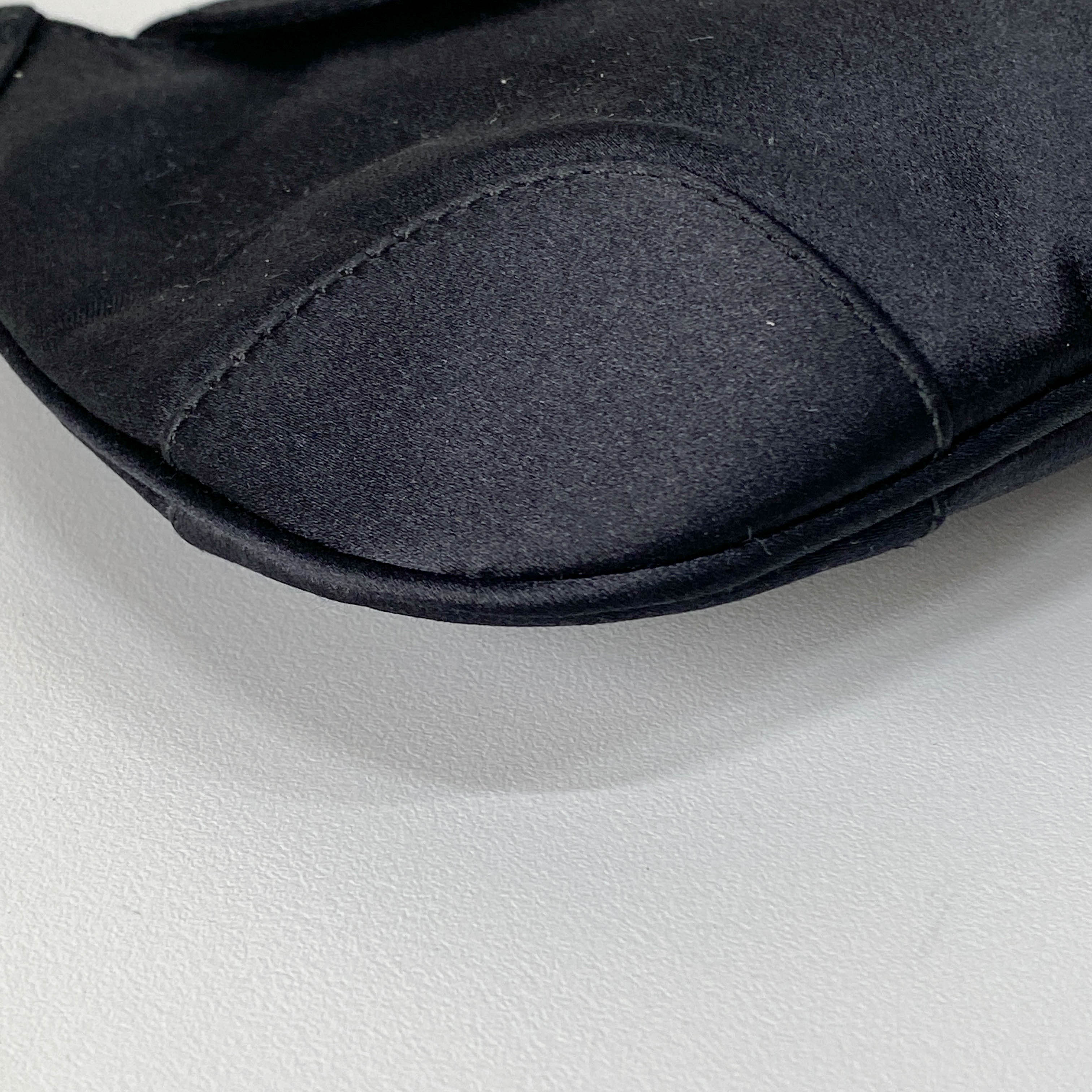 Bamboo Mini Black Satin Handbag