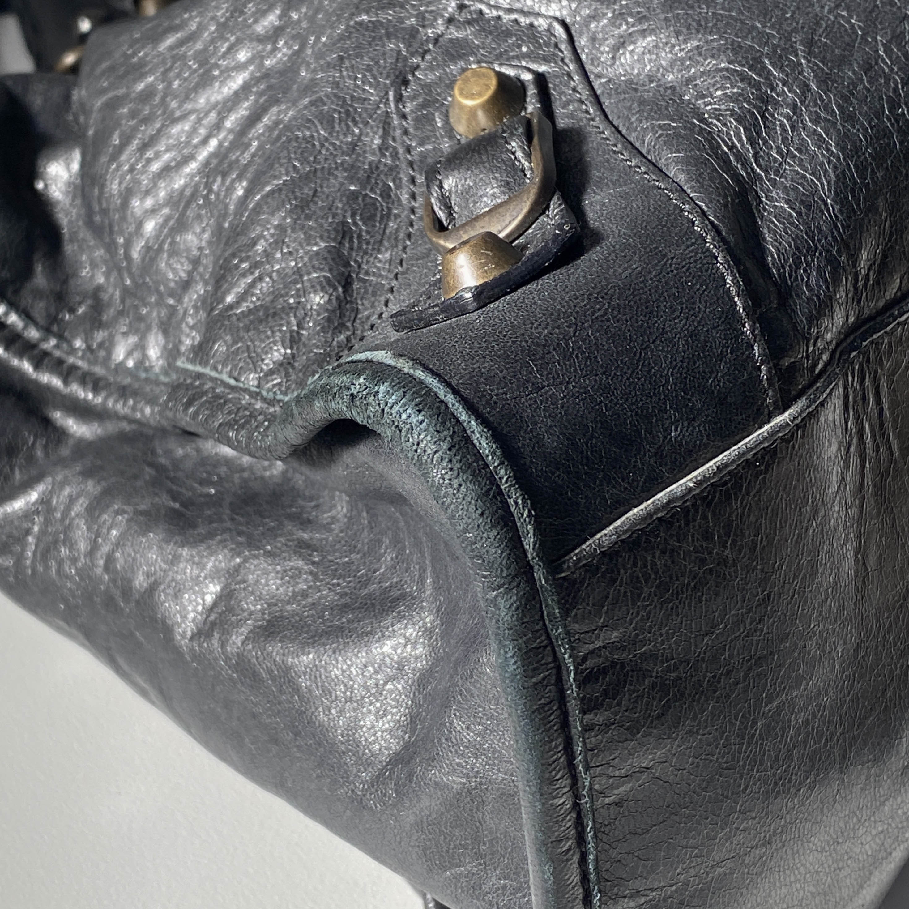 The City Black Leather Two Way Bag