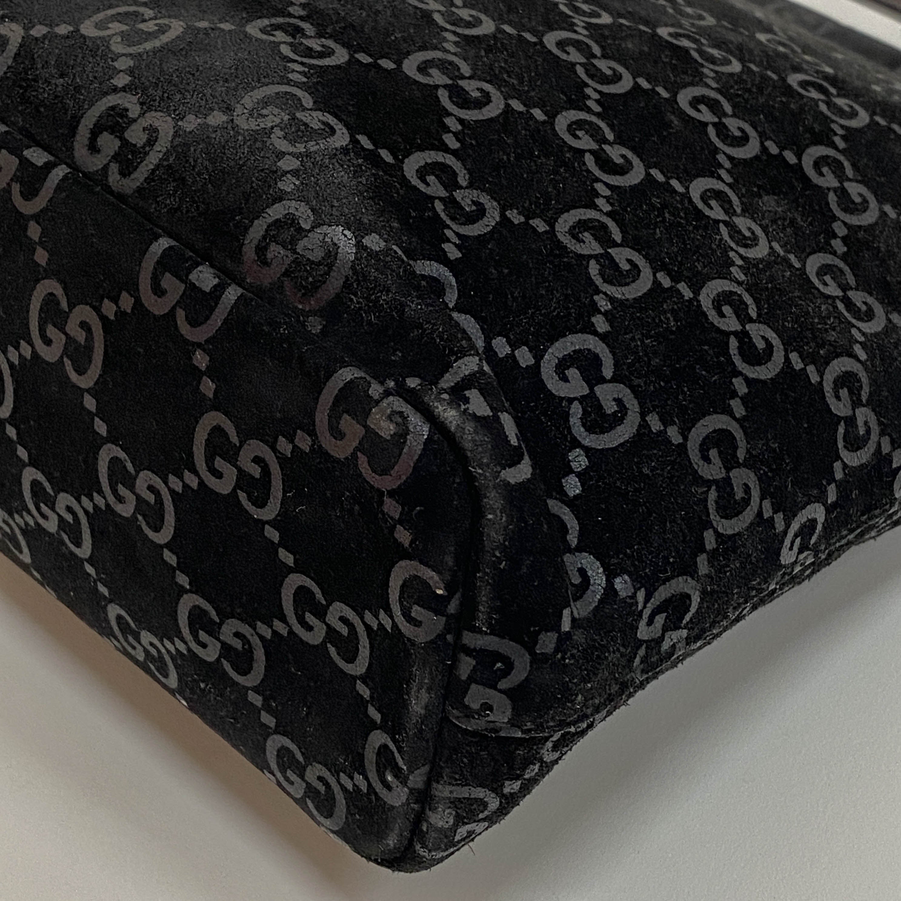GG Black Suede Handbag