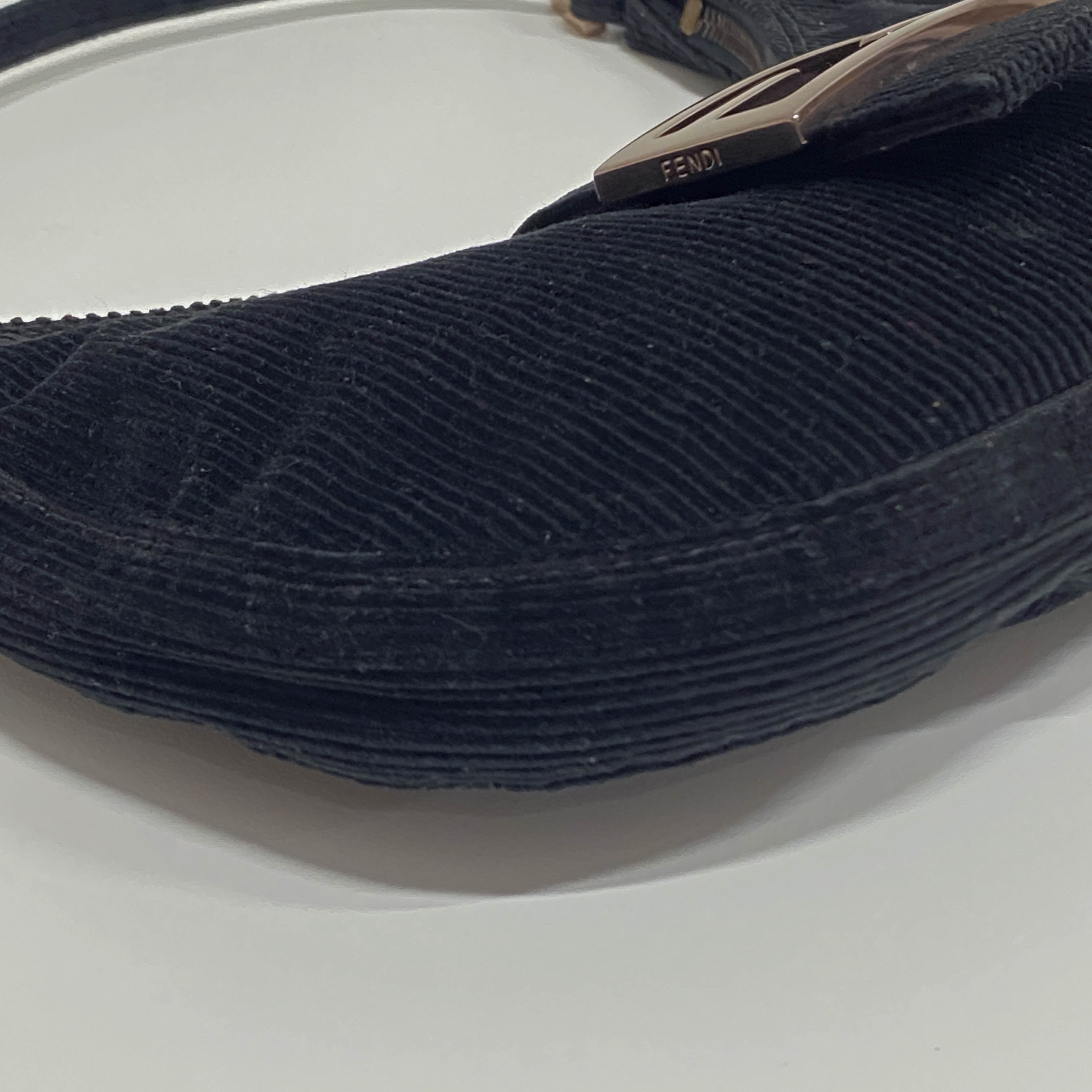 Croissant Black Corduroy Shoulder Bag