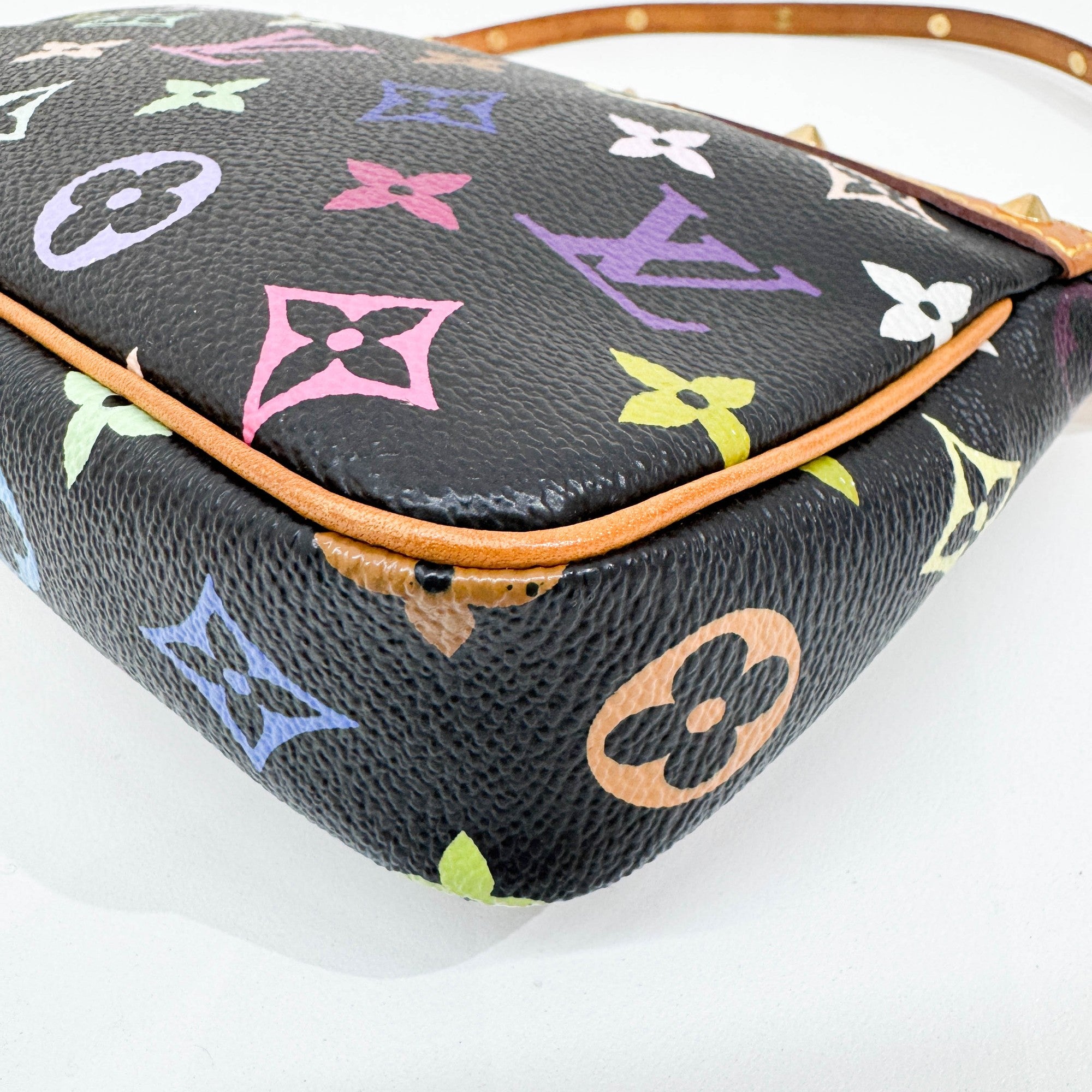 LV x Takashi Murakami Black Canvas Pochette Accessoire